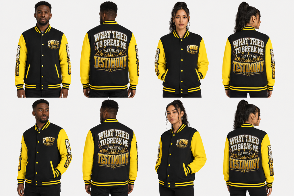 ✝️Walk By Faith Unisex Letterman — What Tried To Break Me Became My Testimony