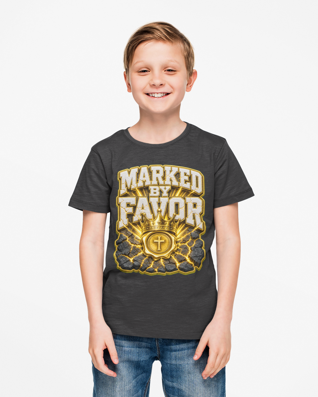 Walk By Faith ✝️ — Marked By Favor | Unisex Youth Tee