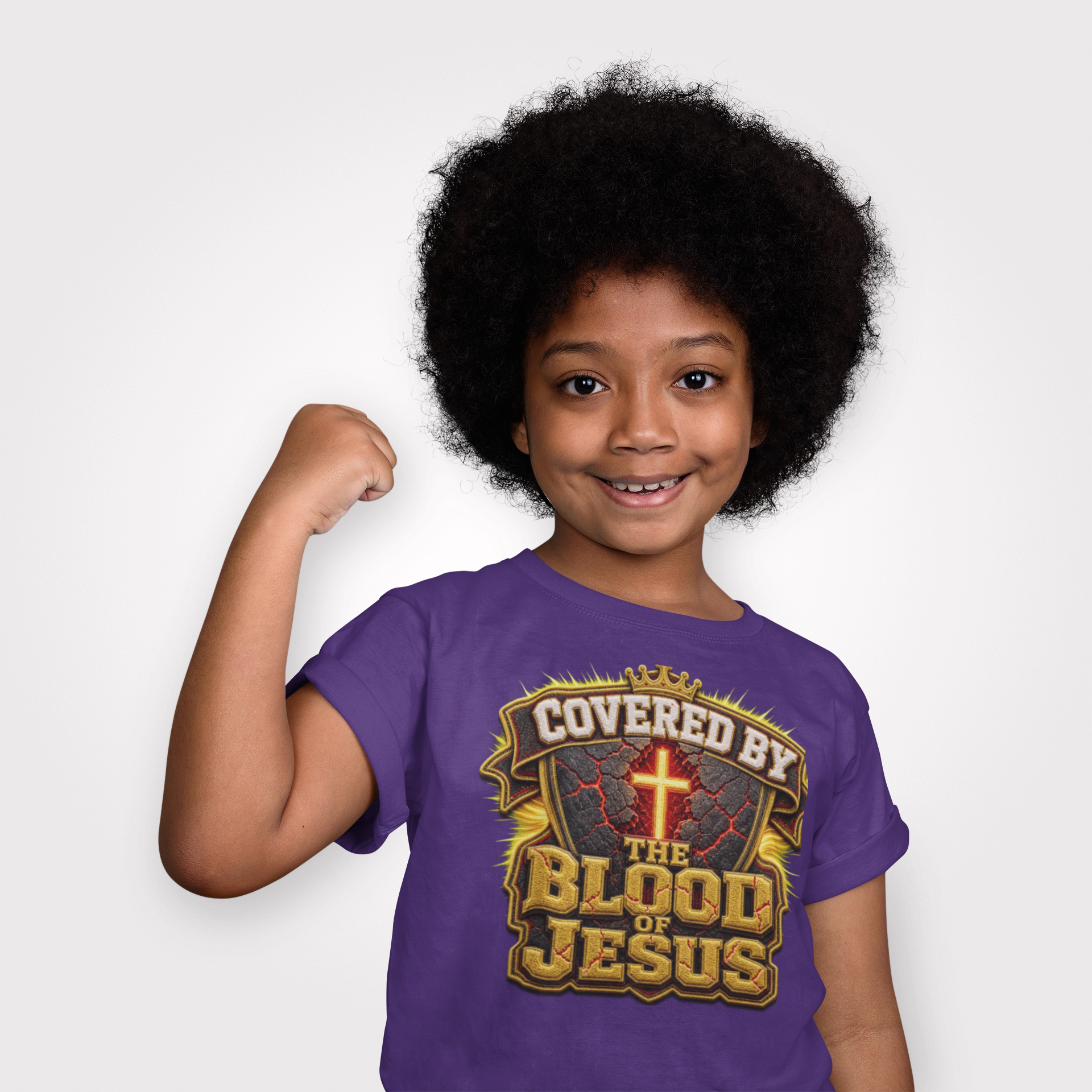 Walk By Faith ✝️ — Covered By The Blood Of Jesus | Unisex Youth Tee