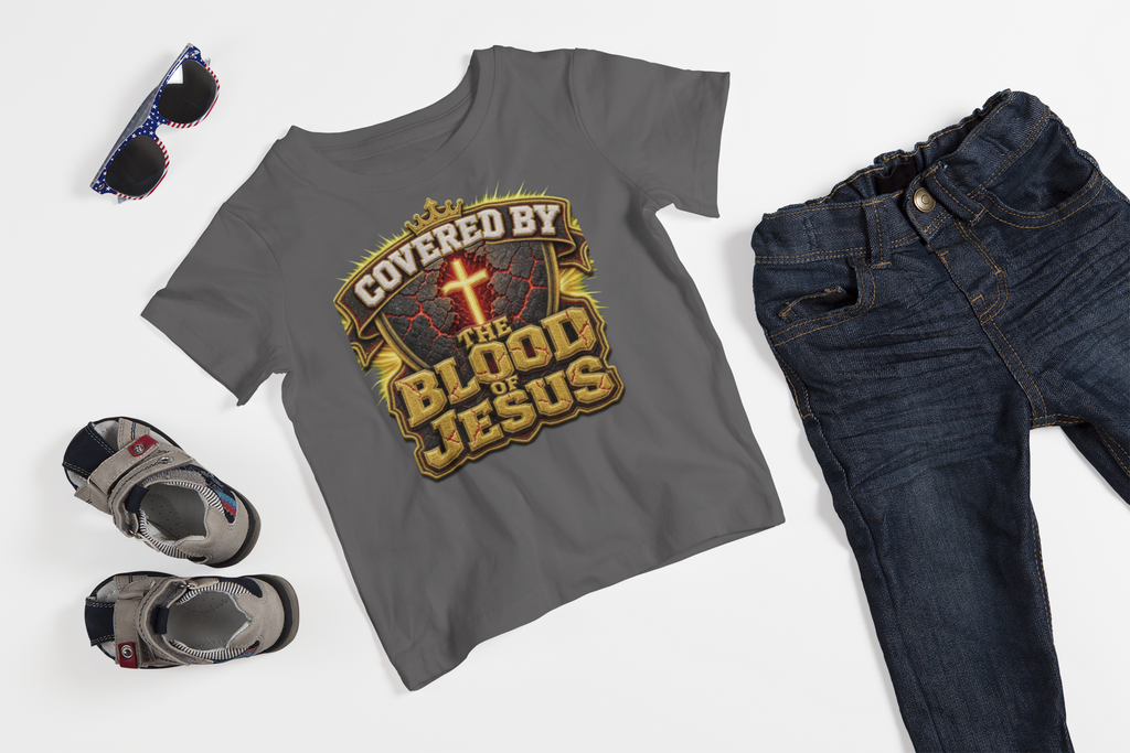 Walk By Faith ✝️ — Covered By The Blood Of Jesus | Unisex Youth Tee