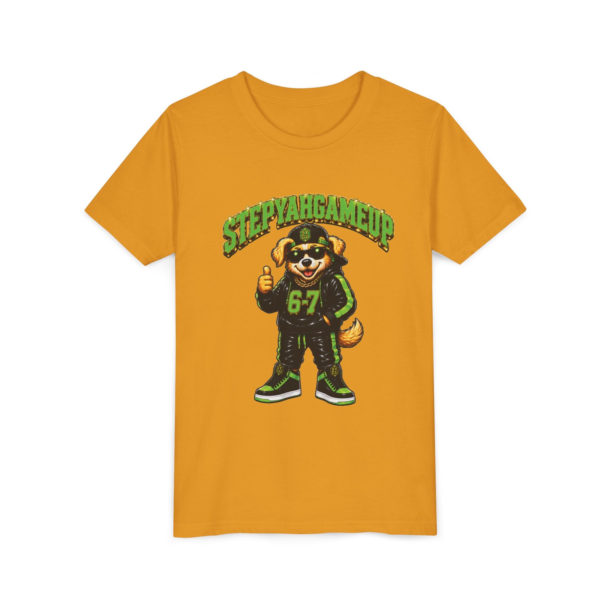 StepYahGameUp — SYGU Dog | 6-7 Green Edition | Unisex Youth Tee