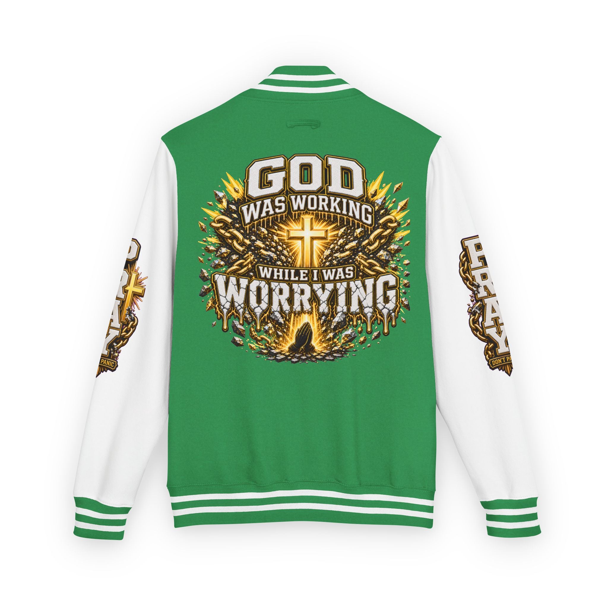 Walk By Faith Unisex Letterman ✝️ — God Was Working While I Was Worrying