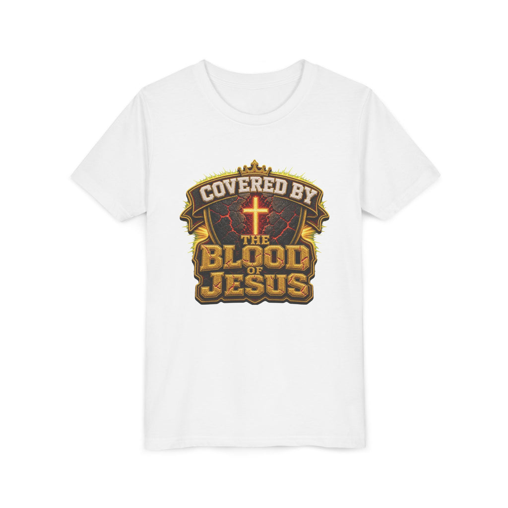 Walk By Faith ✝️ — Covered By The Blood Of Jesus | Unisex Youth Tee