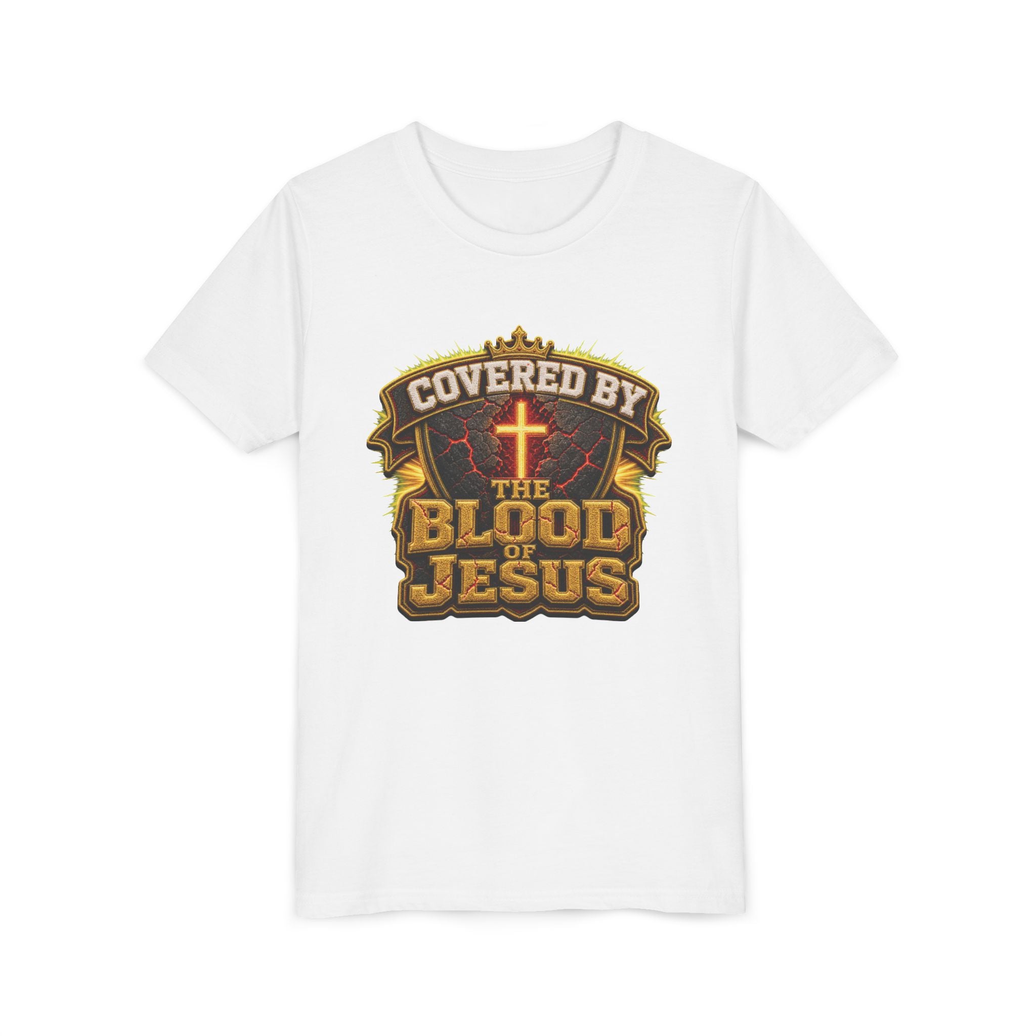 Walk By Faith ✝️ — Covered By The Blood Of Jesus | Unisex Youth Tee
