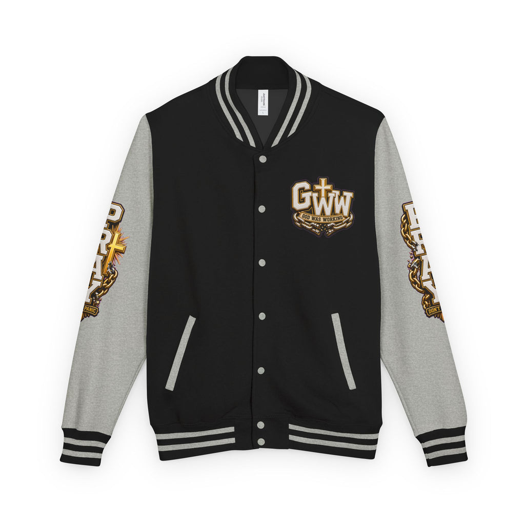 Walk By Faith Unisex Letterman ✝️ — God Was Working While I Was Worrying