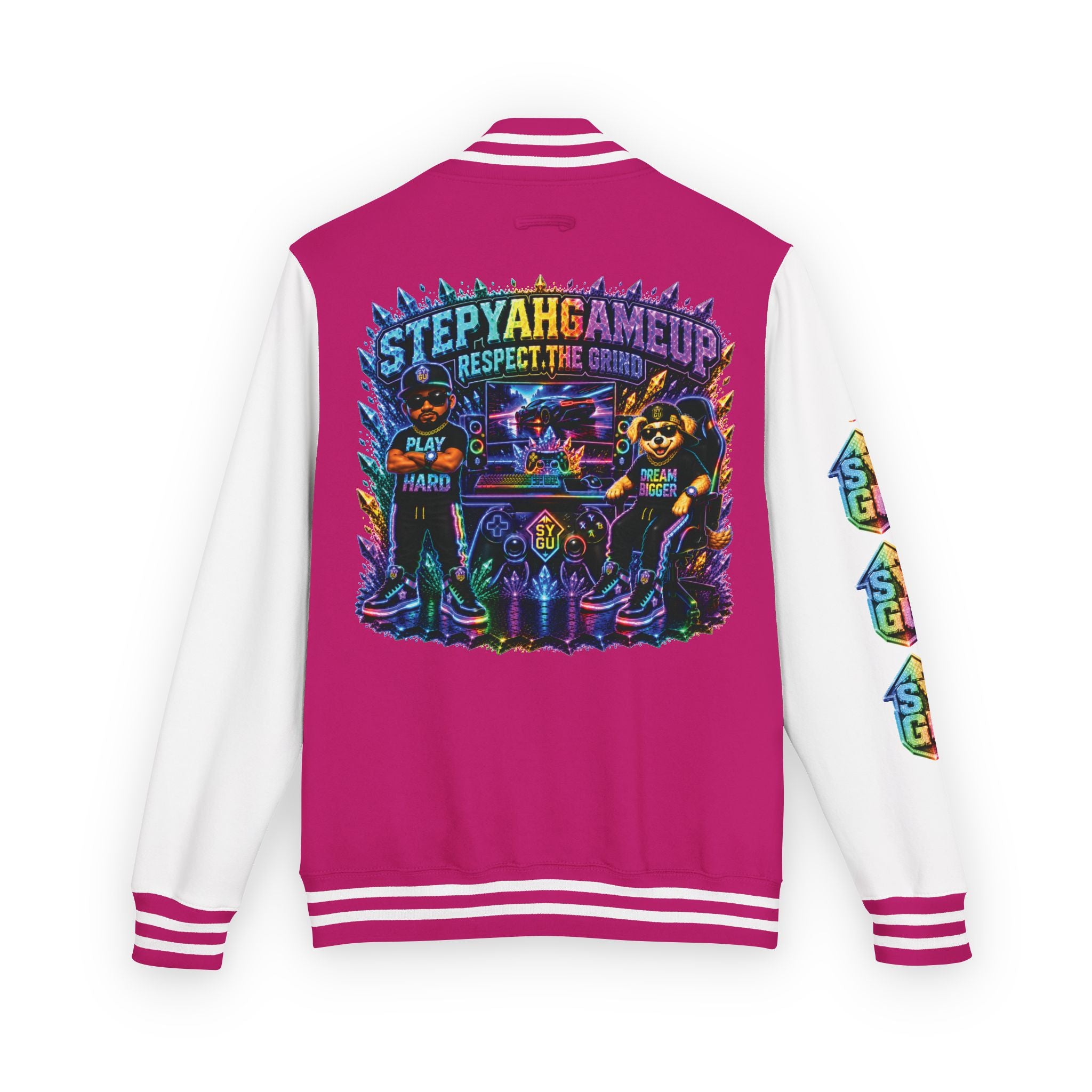 StepYahGameUp — Respect The Grind Gaming Letterman | Unisex Jacket | RGB Edition