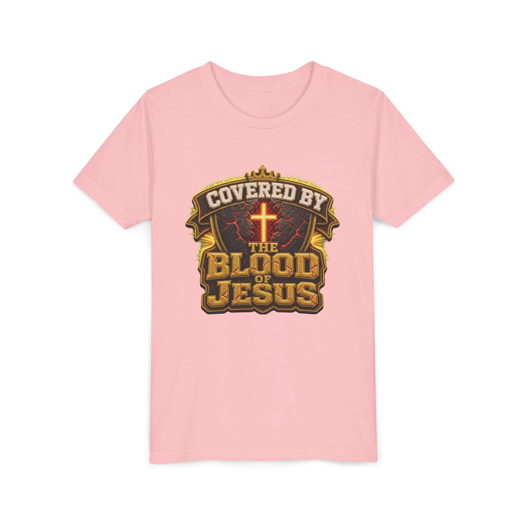 Walk By Faith ✝️ — Covered By The Blood Of Jesus | Unisex Youth Tee