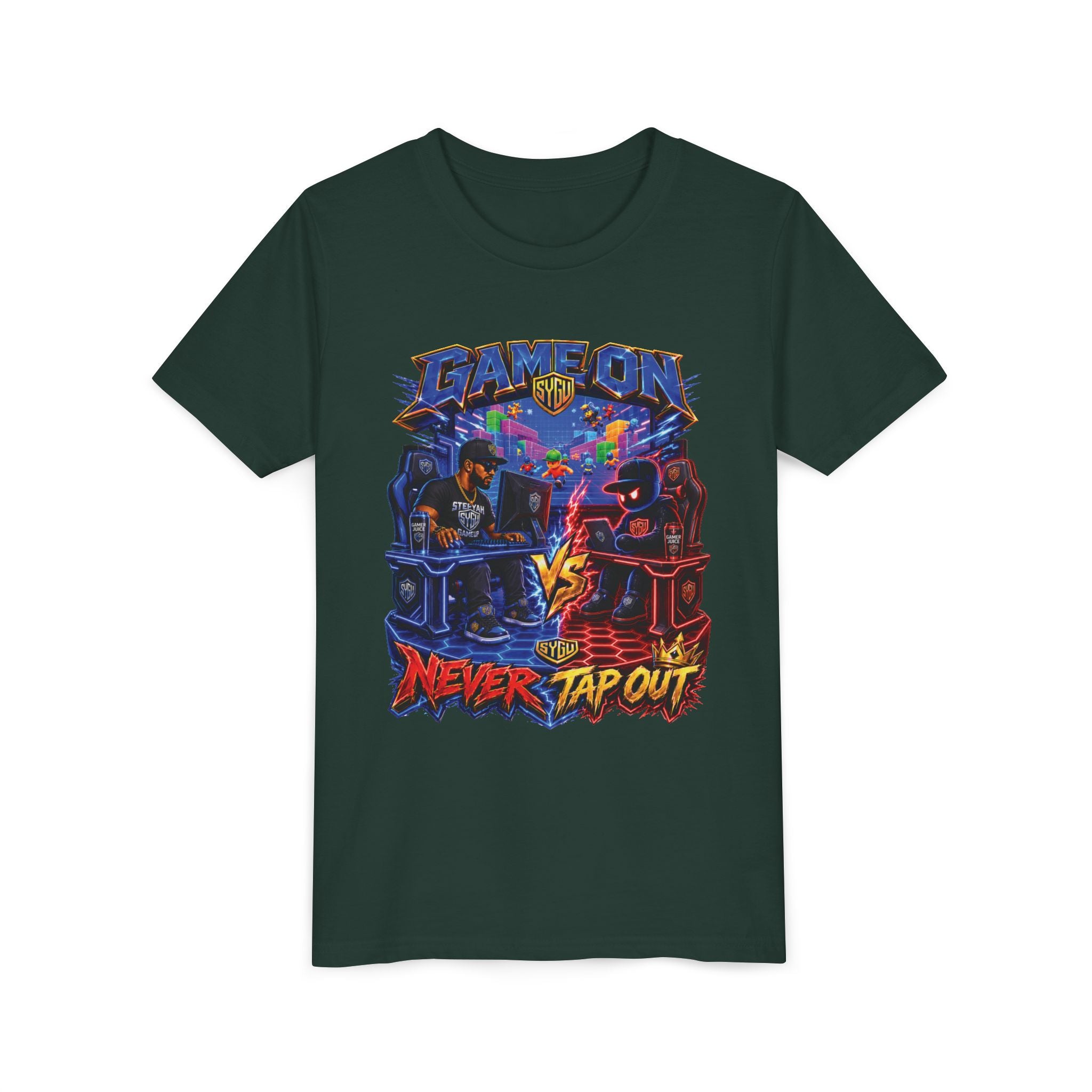 StepYahGameUp — Game On Never Tap Out | Youth Tee