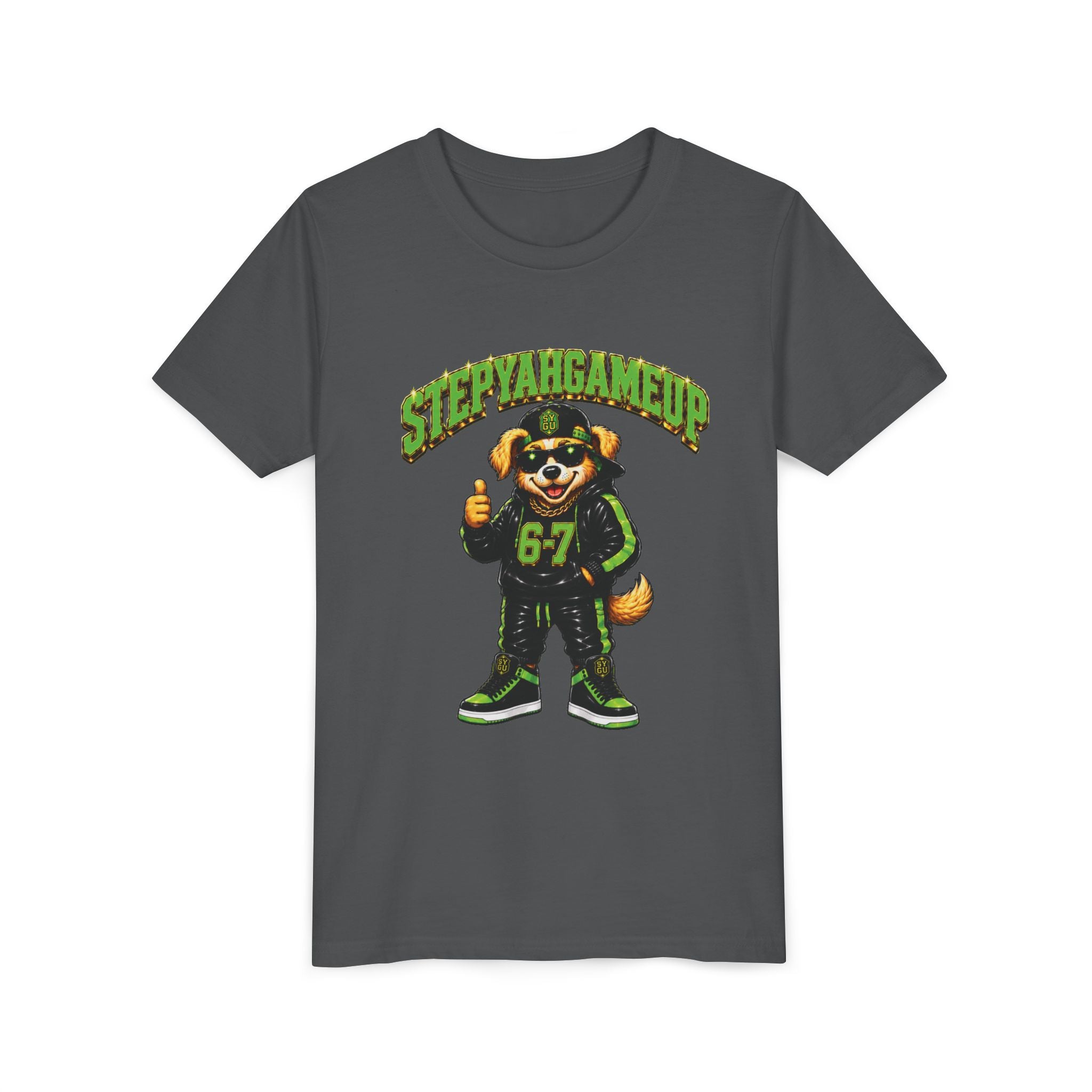 StepYahGameUp — SYGU Dog | 6-7 Green Edition | Unisex Youth Tee