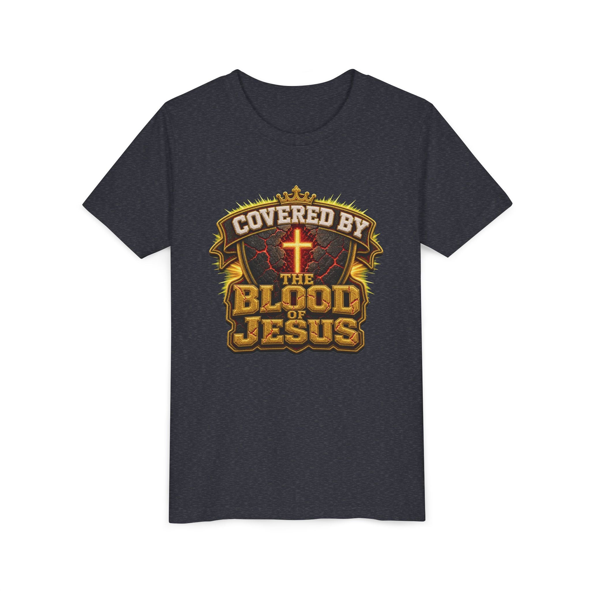 Walk By Faith ✝️ — Covered By The Blood Of Jesus | Unisex Youth Tee