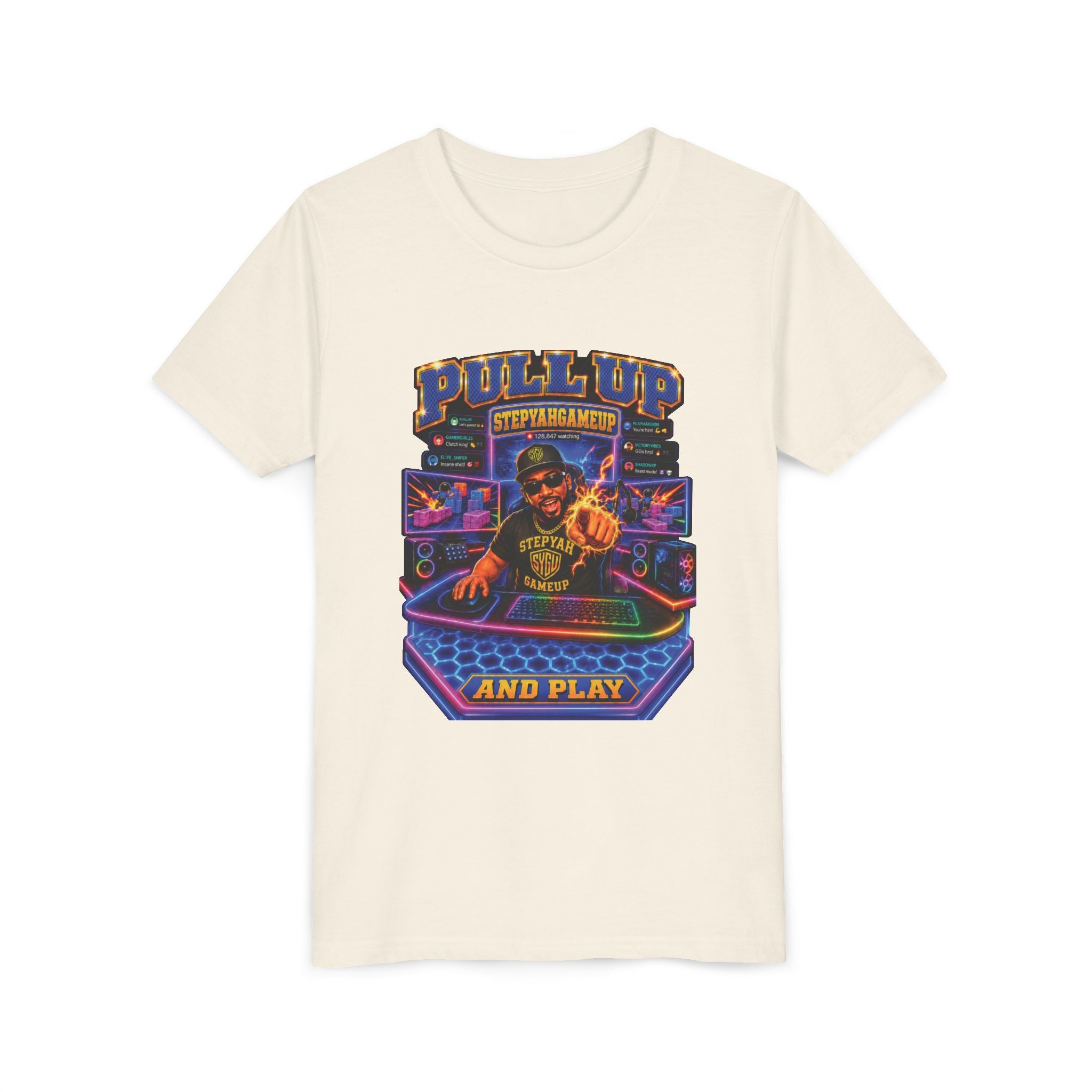 StepYahGameUp — Pull Up and Play | Youth Tee