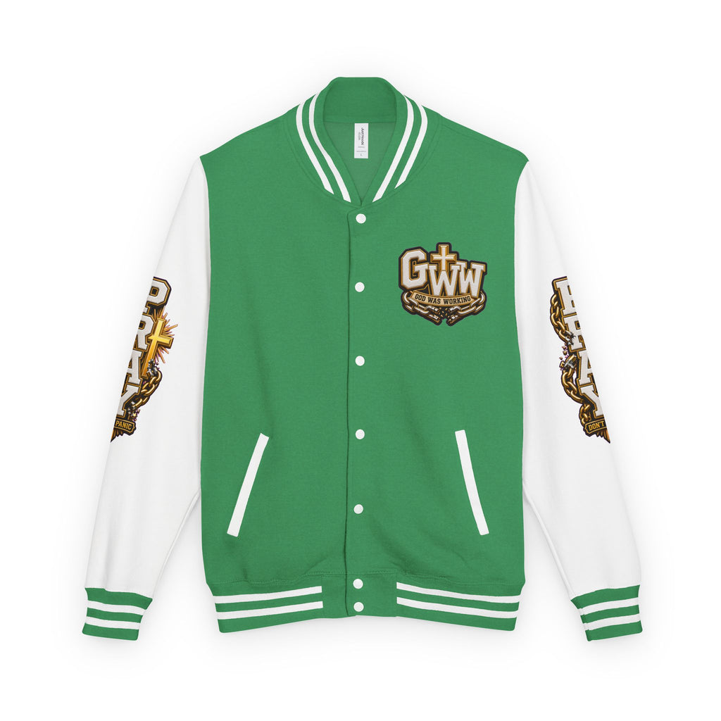 Walk By Faith Unisex Letterman ✝️ — God Was Working While I Was Worrying