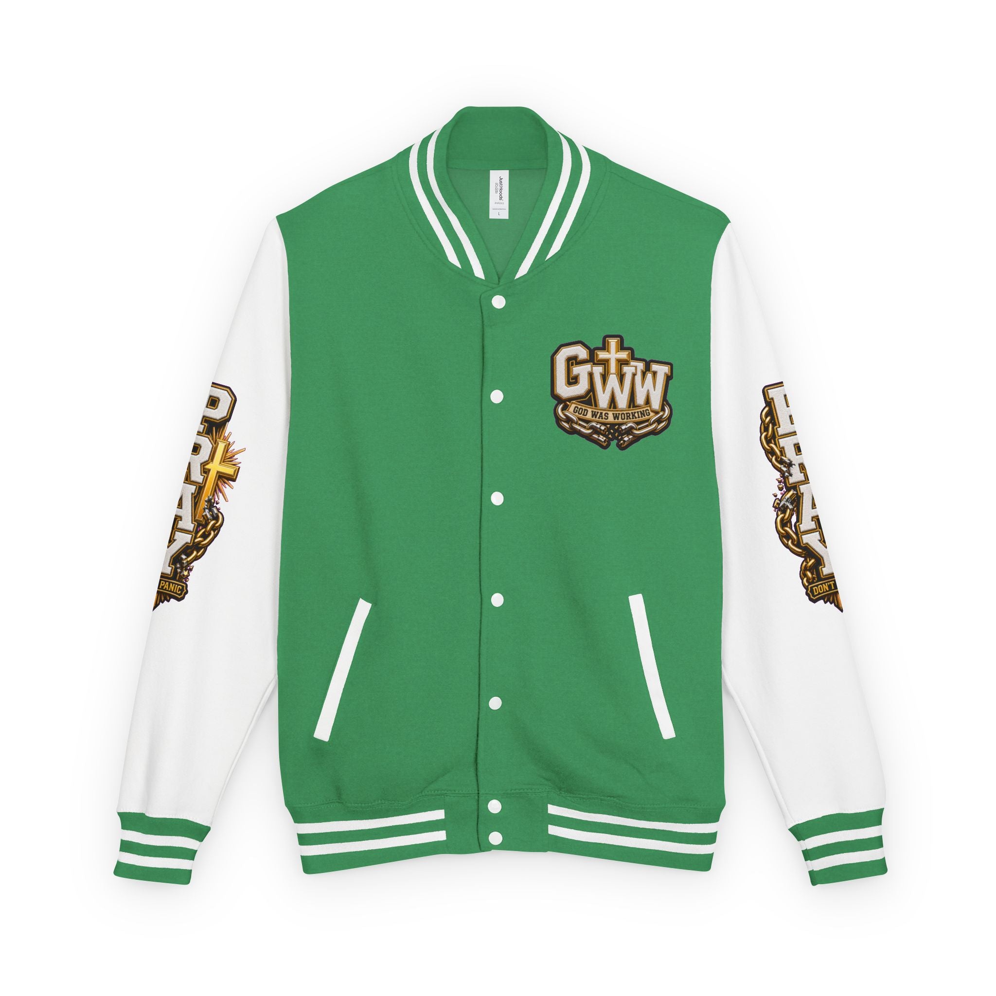 Walk By Faith Unisex Letterman ✝️ — God Was Working While I Was Worrying