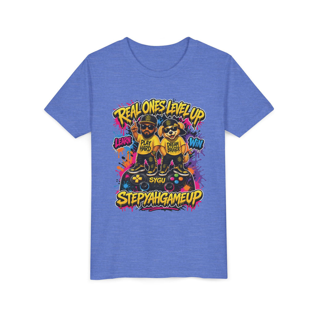 StepYahGameUp — Real Ones Level Up | Unisex Youth Tee