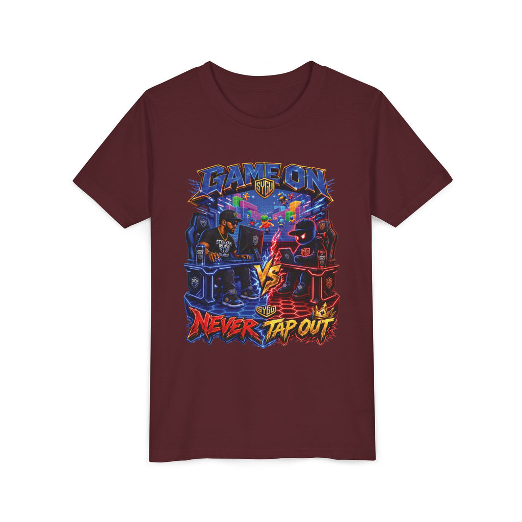 StepYahGameUp — Game On Never Tap Out | Youth Tee