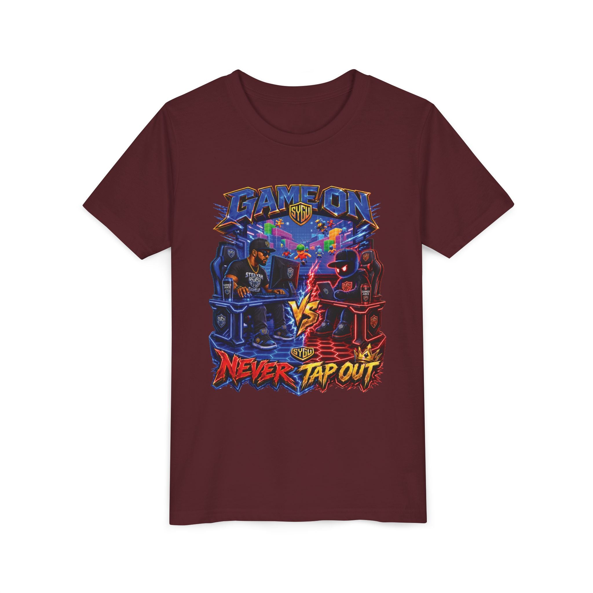 StepYahGameUp — Game On Never Tap Out | Youth Tee