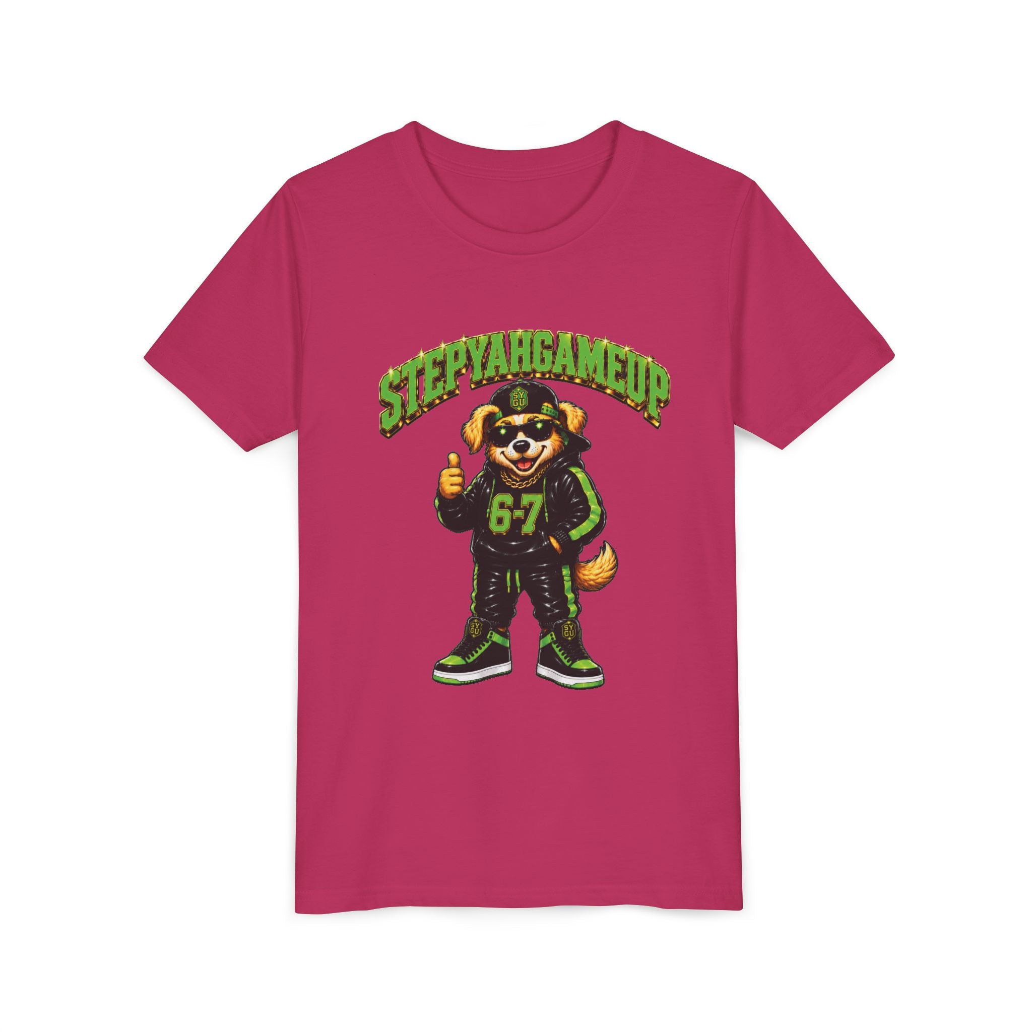 StepYahGameUp — SYGU Dog | 6-7 Green Edition | Unisex Youth Tee