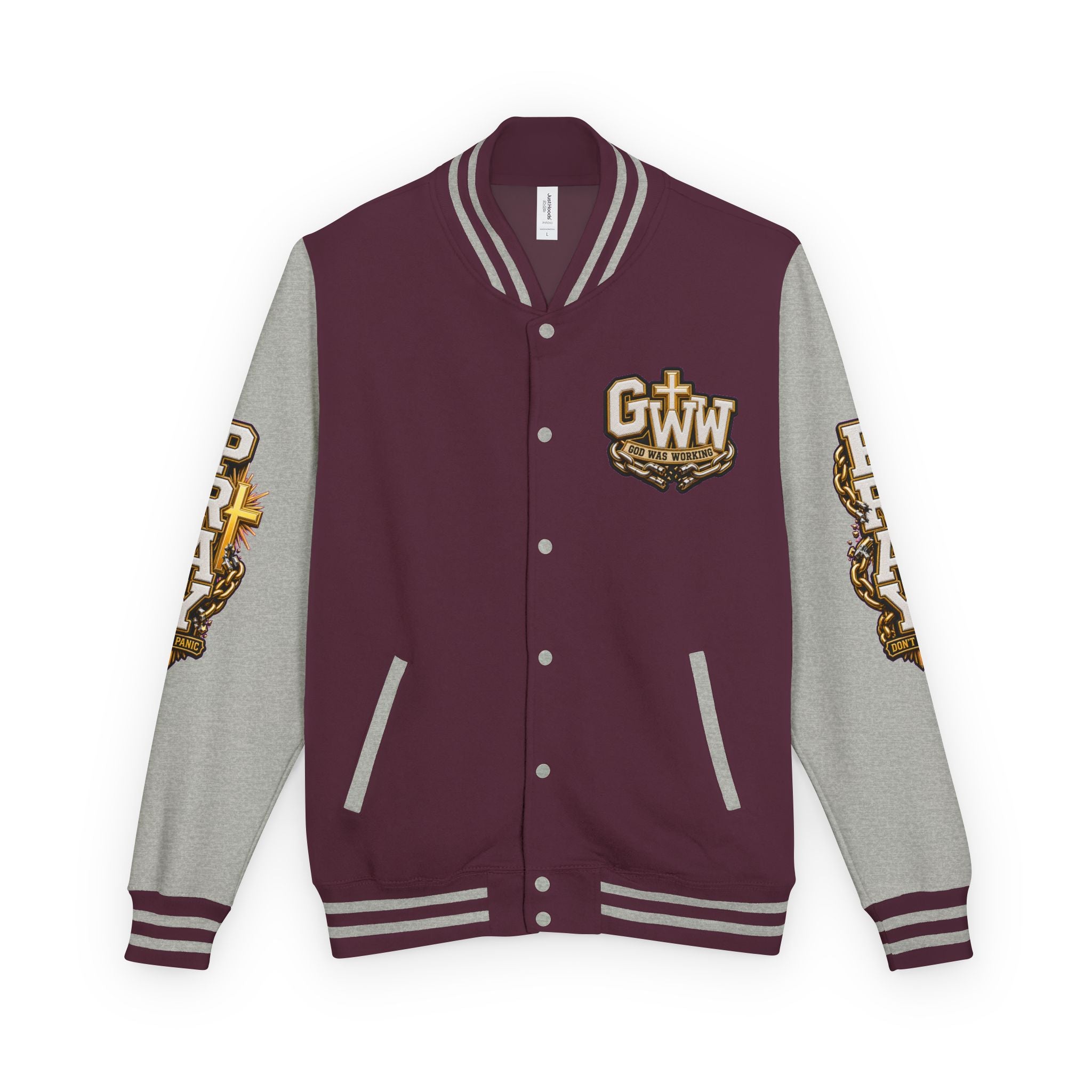 Walk By Faith Unisex Letterman ✝️ — God Was Working While I Was Worrying