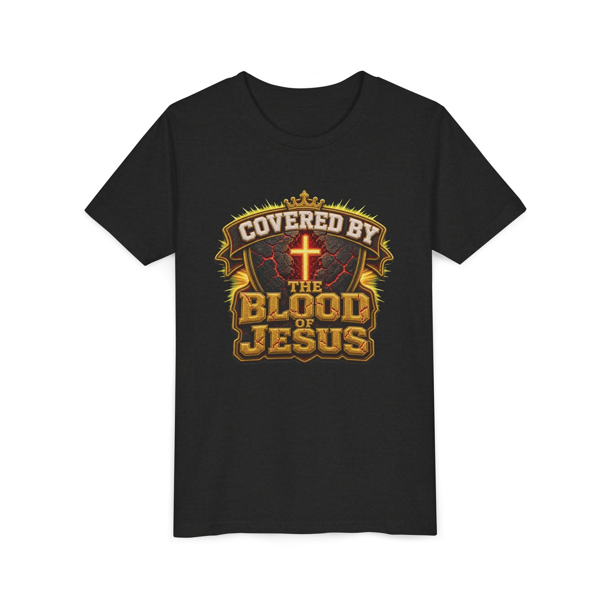 Walk By Faith ✝️ — Covered By The Blood Of Jesus | Unisex Youth Tee
