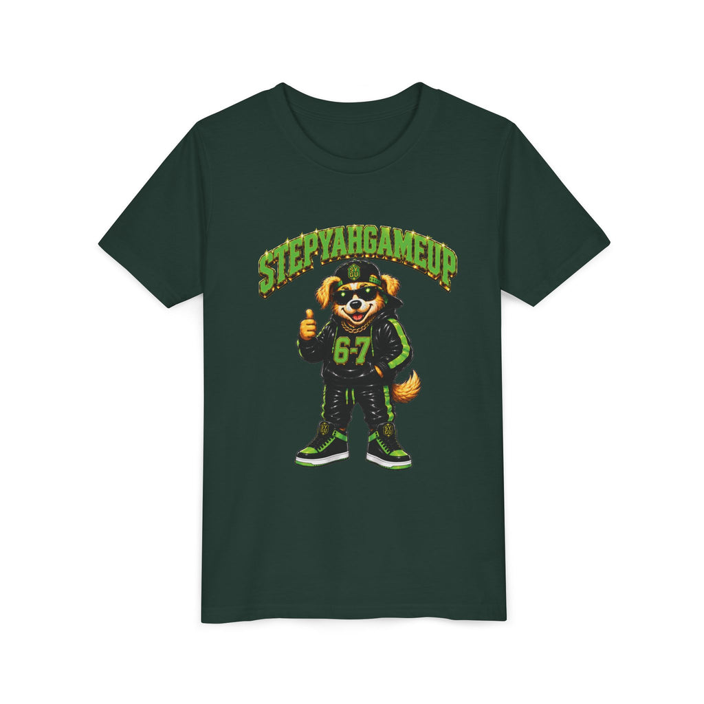 StepYahGameUp — SYGU Dog | 6-7 Green Edition | Unisex Youth Tee