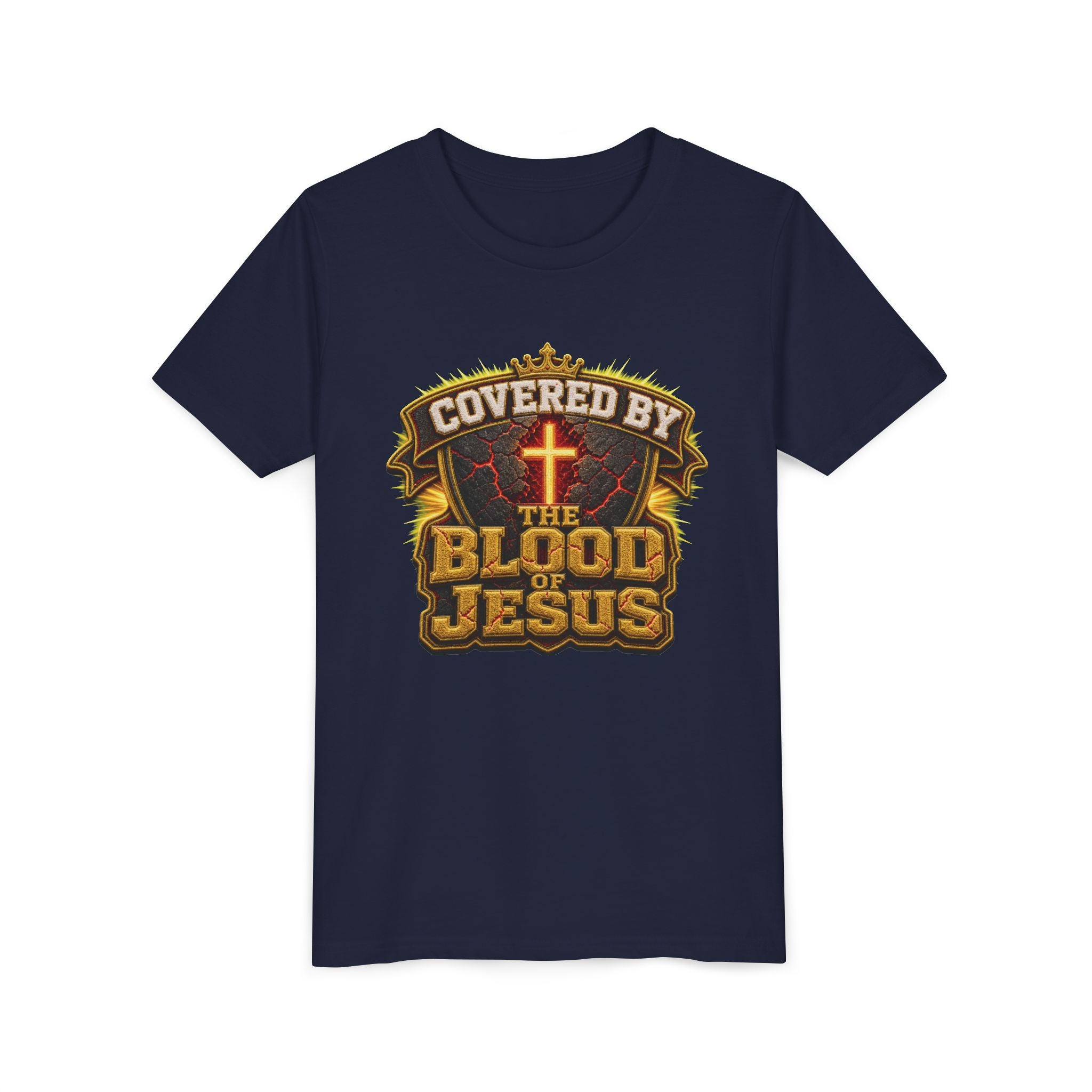 Walk By Faith ✝️ — Covered By The Blood Of Jesus | Unisex Youth Tee