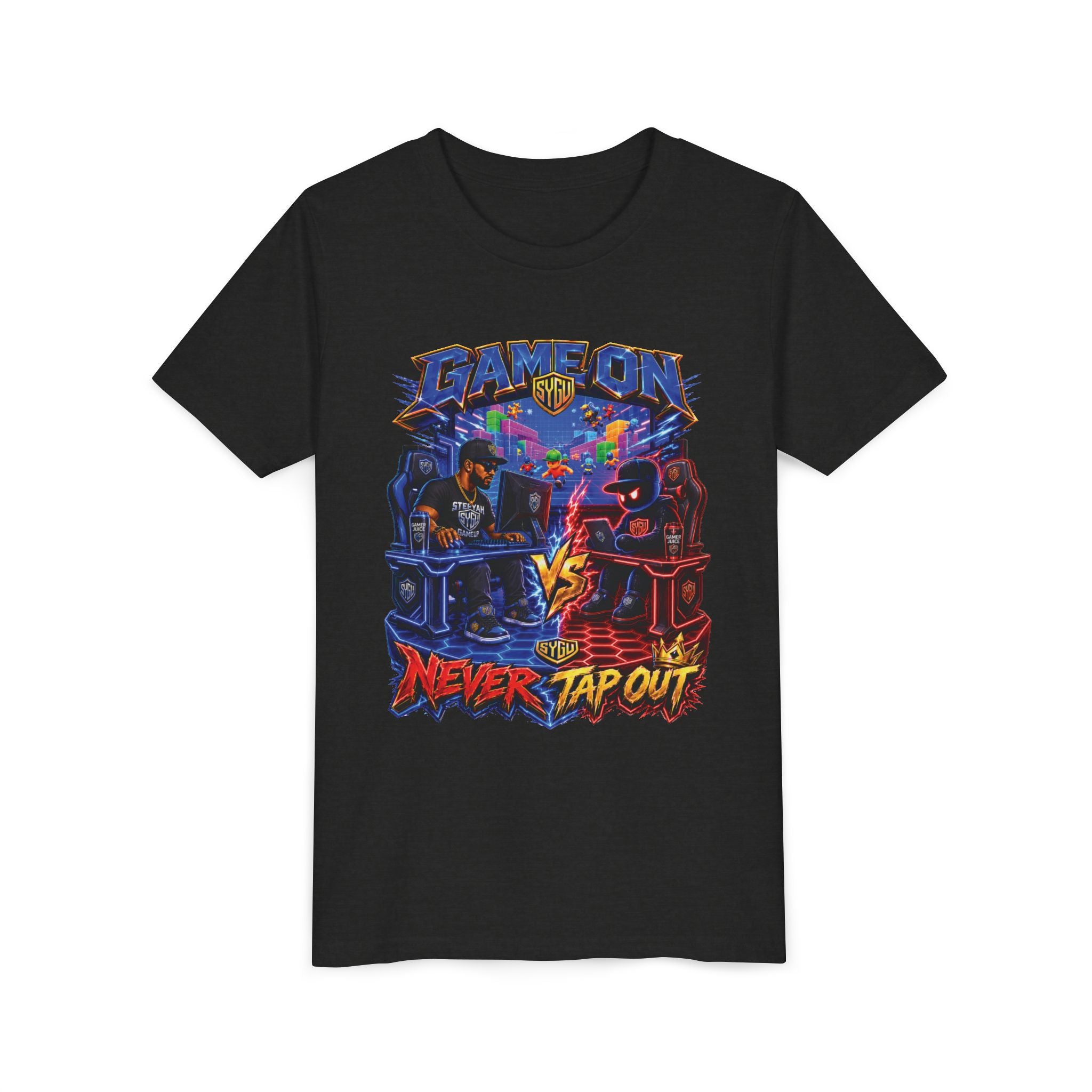 StepYahGameUp — Game On Never Tap Out | Youth Tee
