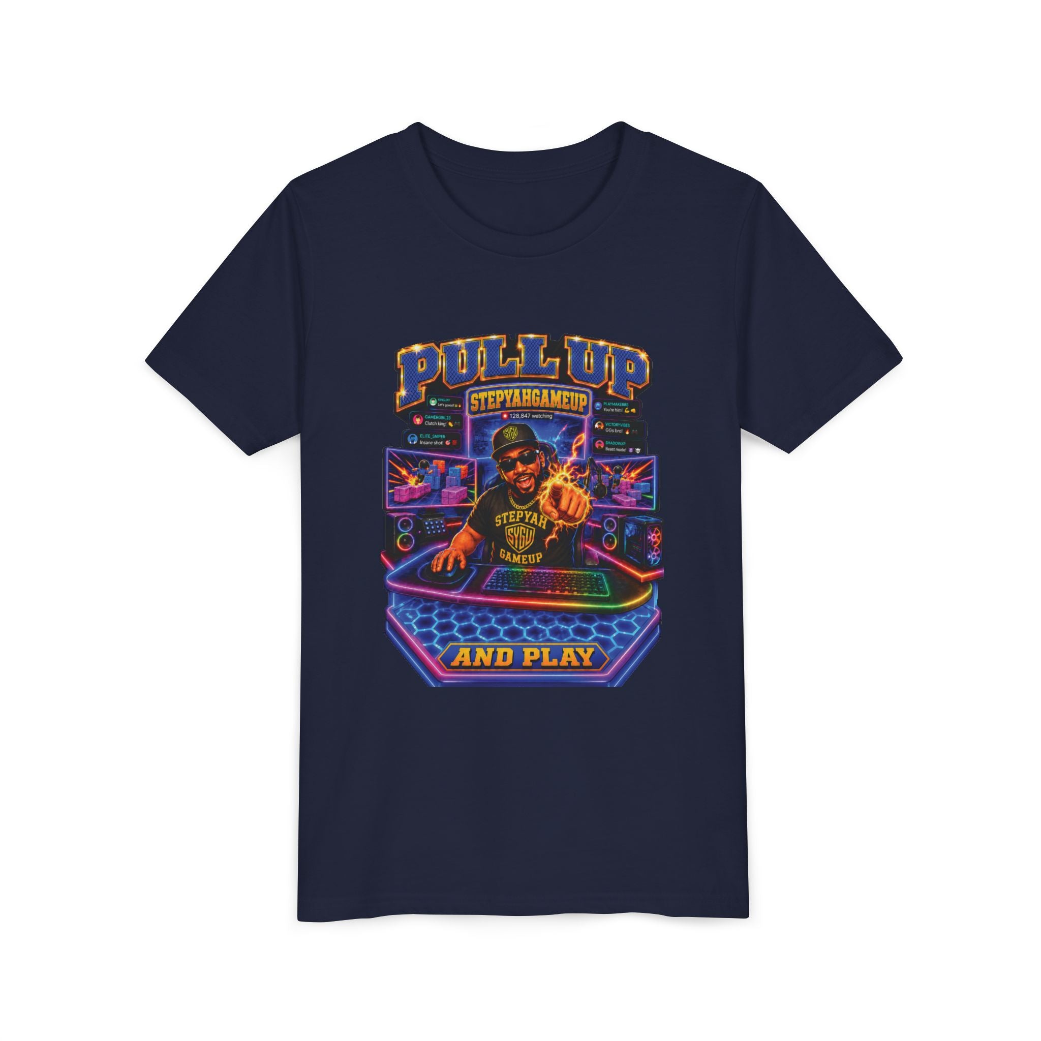 StepYahGameUp — Pull Up and Play | Youth Tee