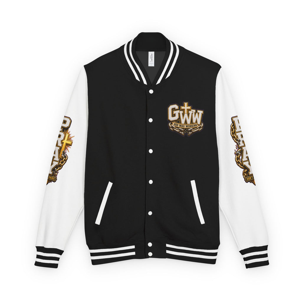 Walk By Faith Unisex Letterman ✝️ — God Was Working While I Was Worrying