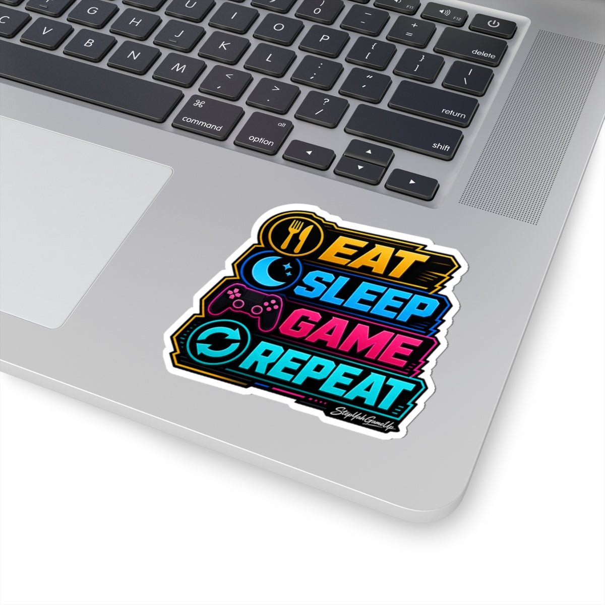 😴 Eat Sleep Game Repeat | Kiss-Cut Sticker