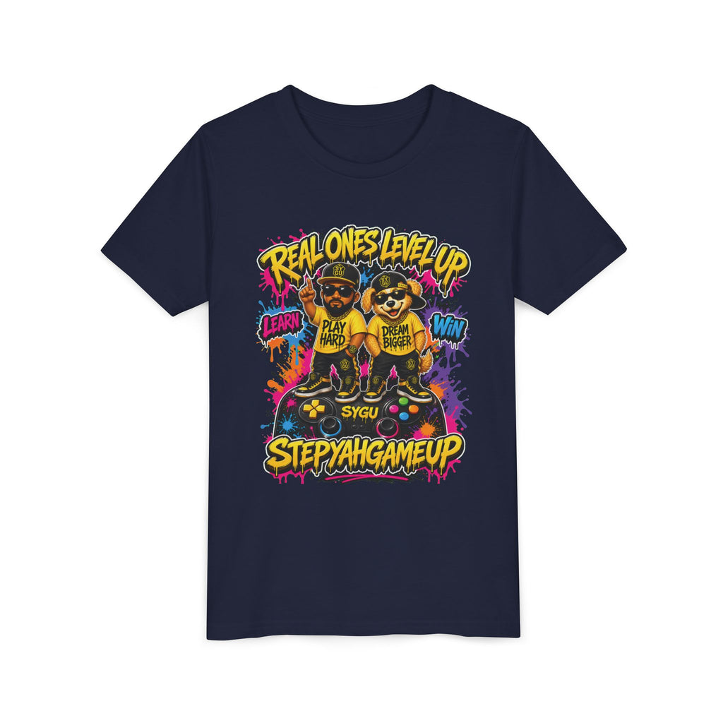 StepYahGameUp — Real Ones Level Up | Unisex Youth Tee