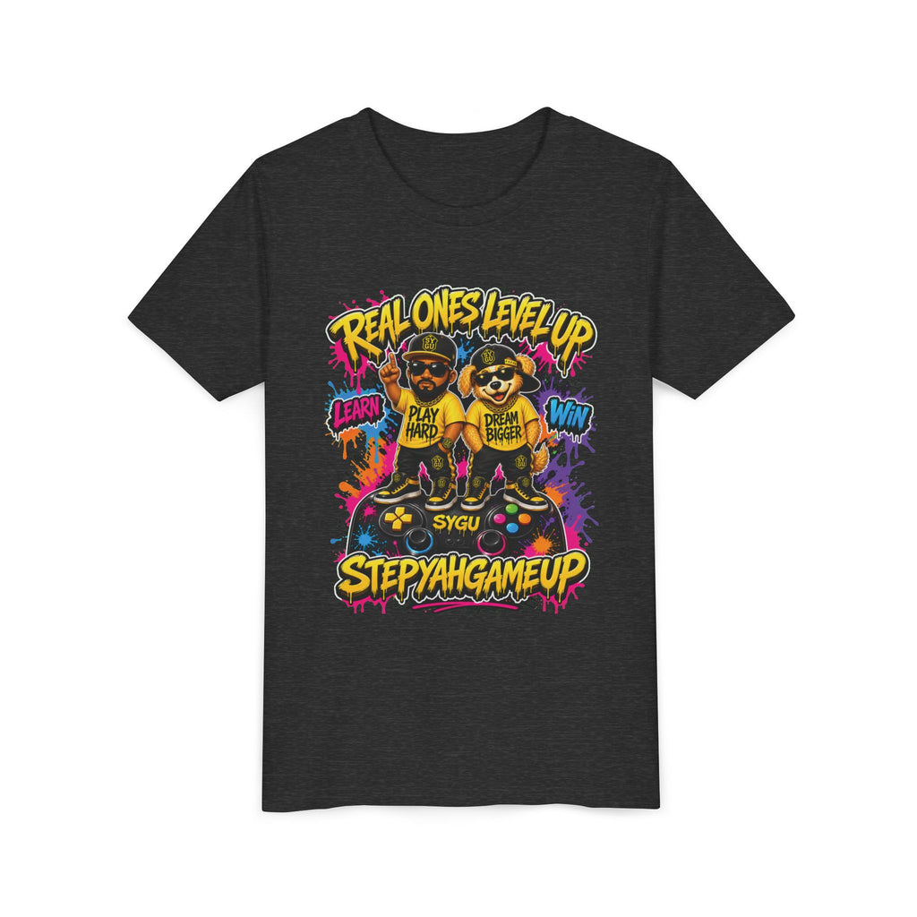 StepYahGameUp — Real Ones Level Up | Unisex Youth Tee
