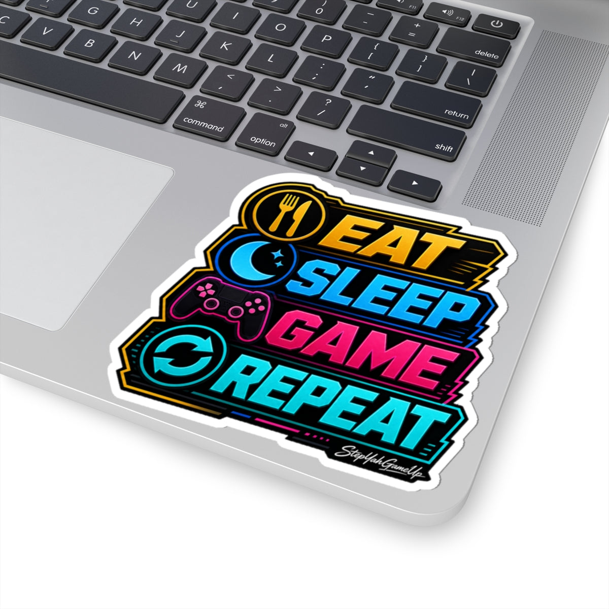 😴 Eat Sleep Game Repeat | Kiss-Cut Sticker
