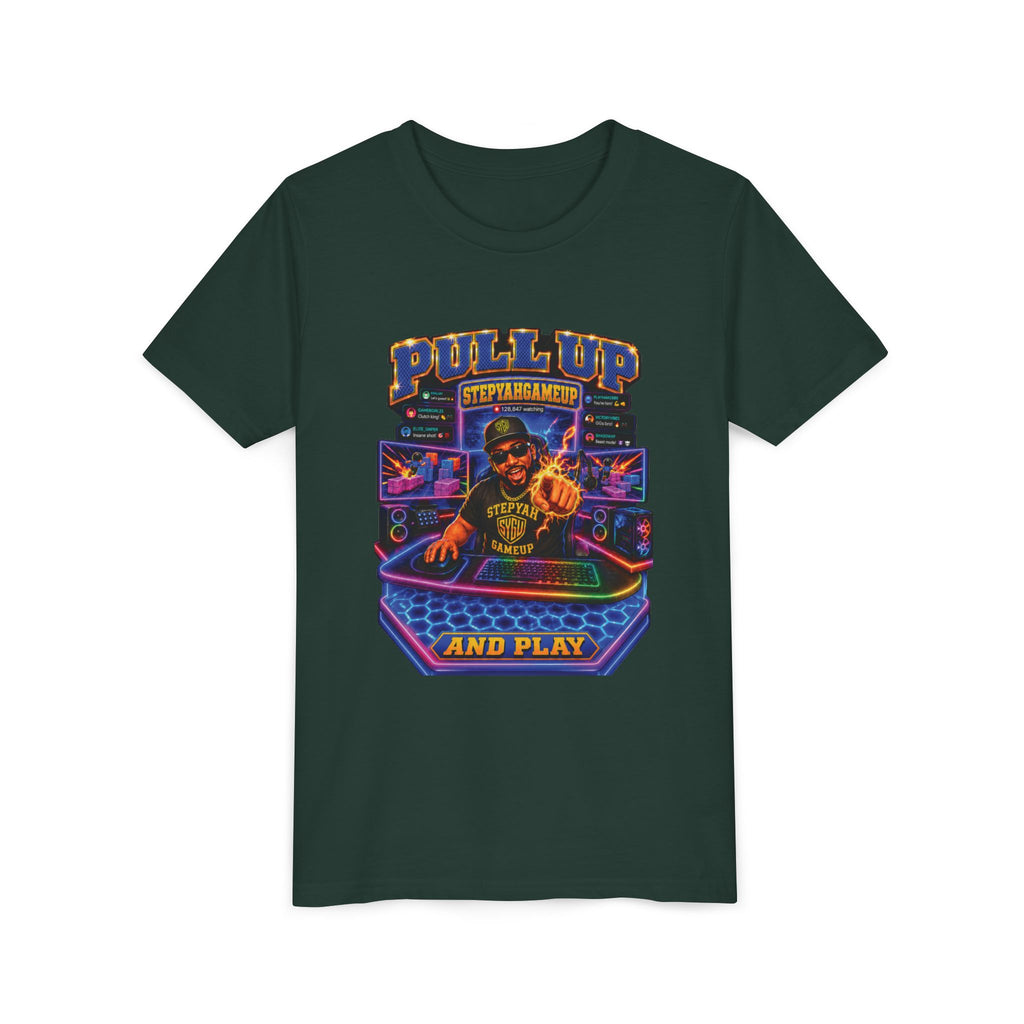 StepYahGameUp — Pull Up and Play | Youth Tee