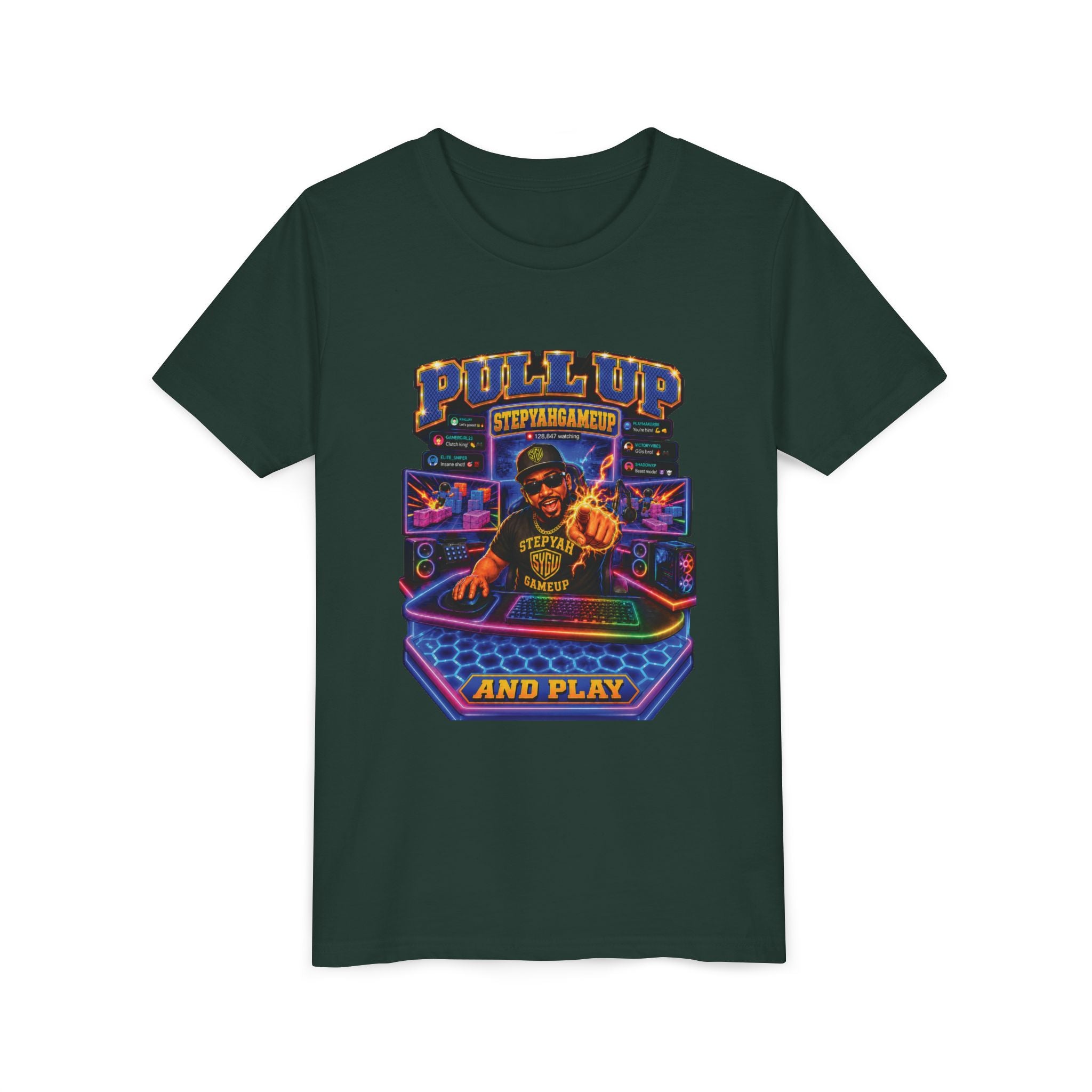 StepYahGameUp — Pull Up and Play | Youth Tee
