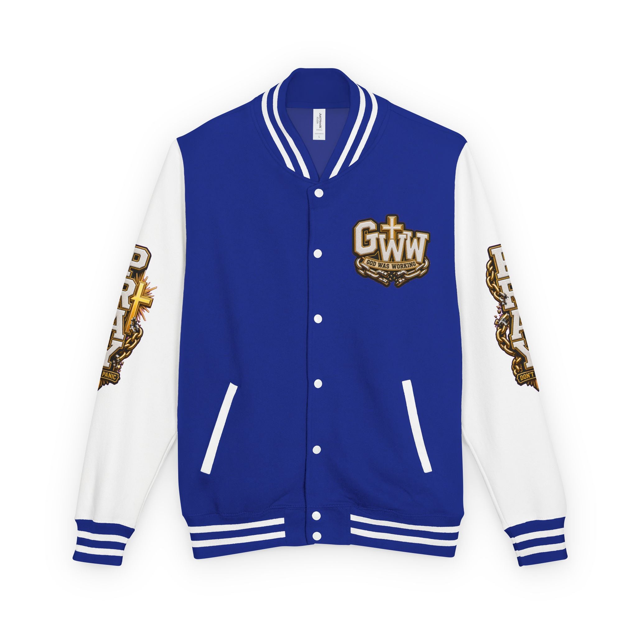 Walk By Faith Unisex Letterman ✝️ — God Was Working While I Was Worrying