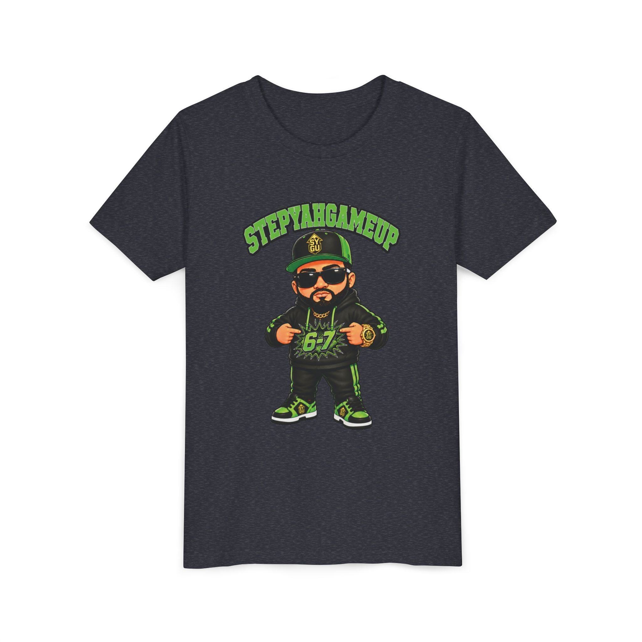 StepYahGameUp — Stumble Step Green Edition | Unisex Youth Tee