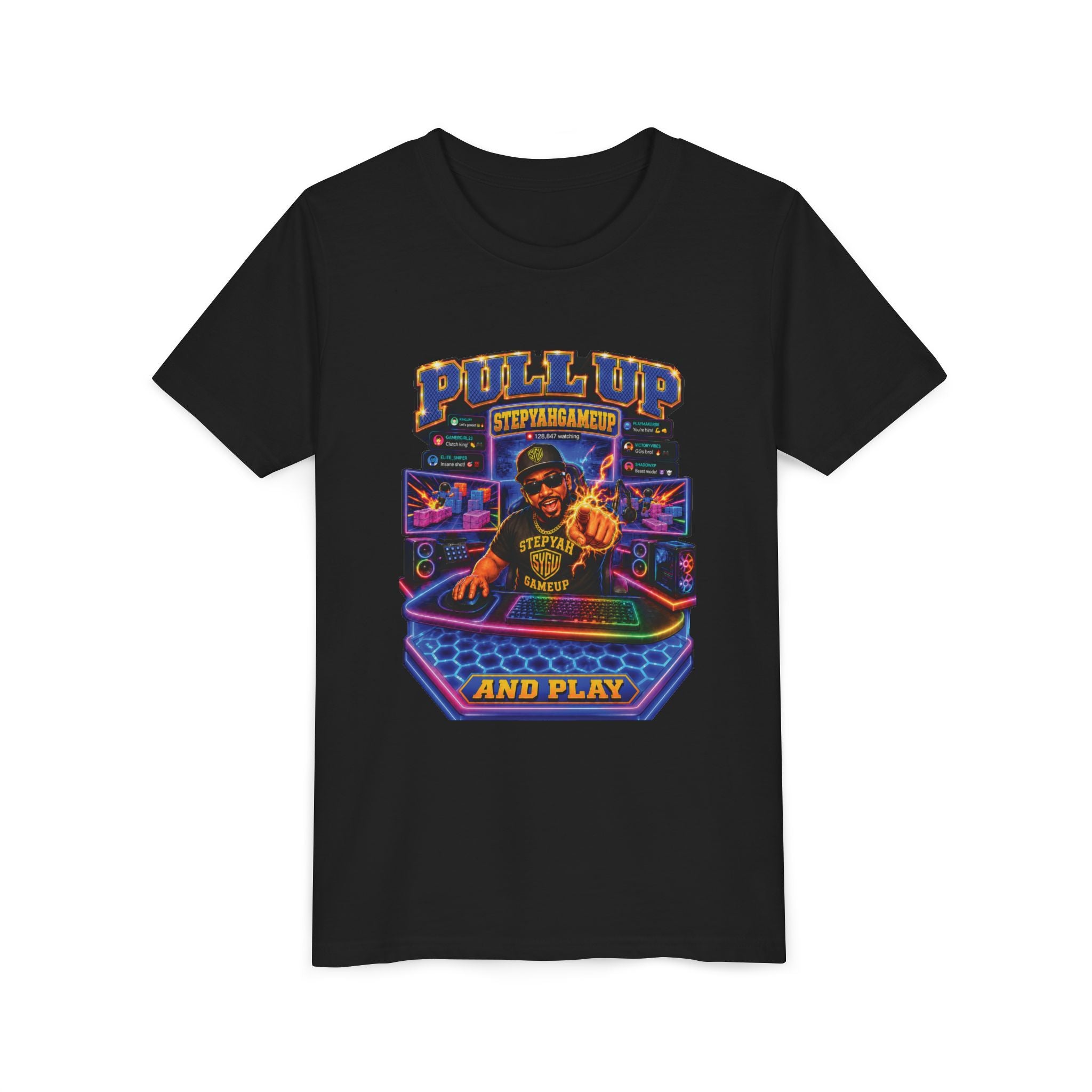 StepYahGameUp — Pull Up and Play | Youth Tee