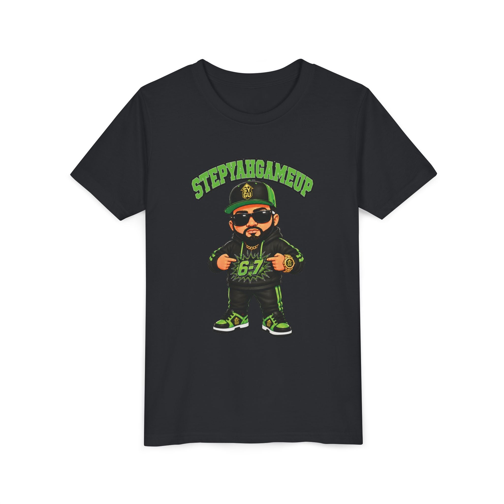 StepYahGameUp — Stumble Step Green Edition | Unisex Youth Tee