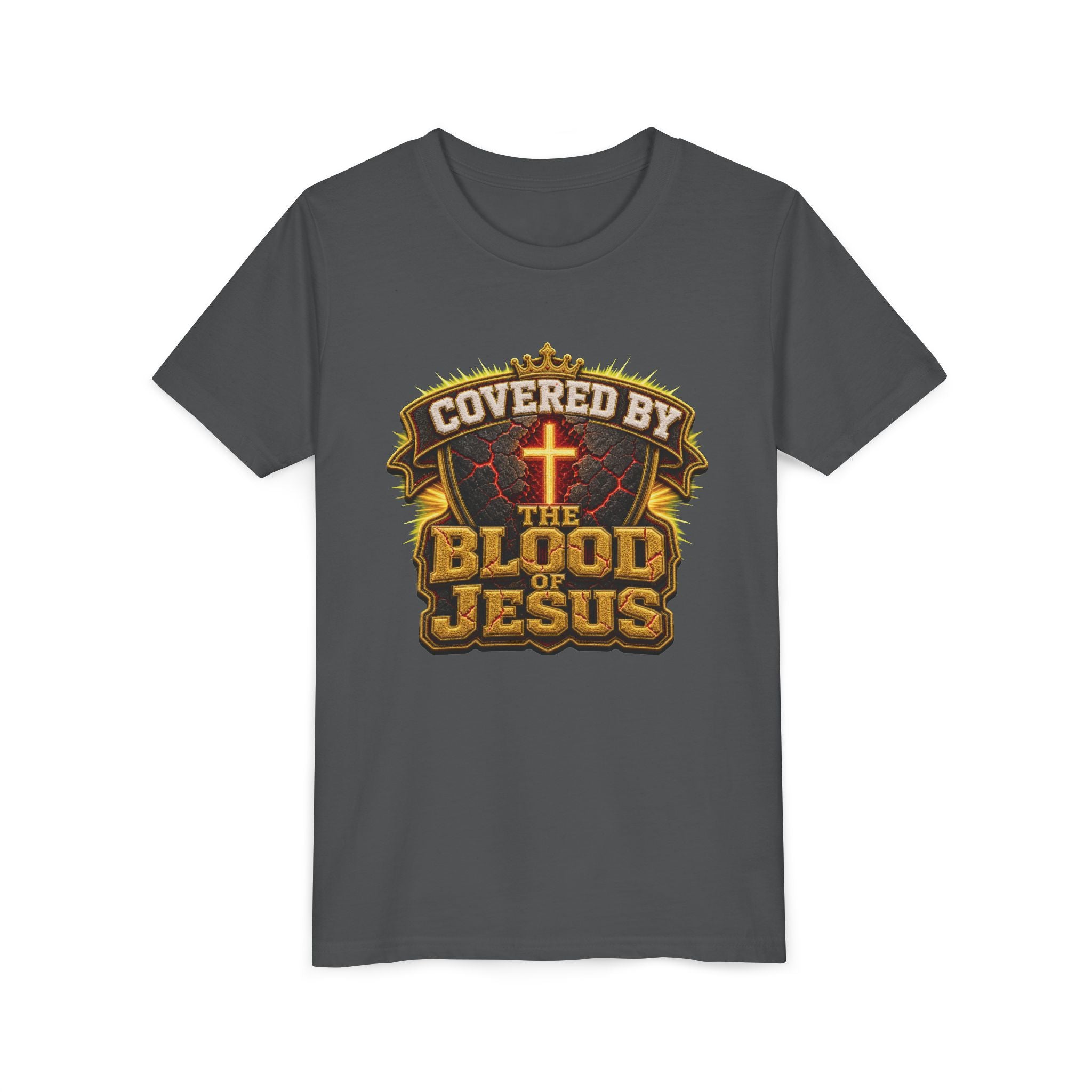 Walk By Faith ✝️ — Covered By The Blood Of Jesus | Unisex Youth Tee