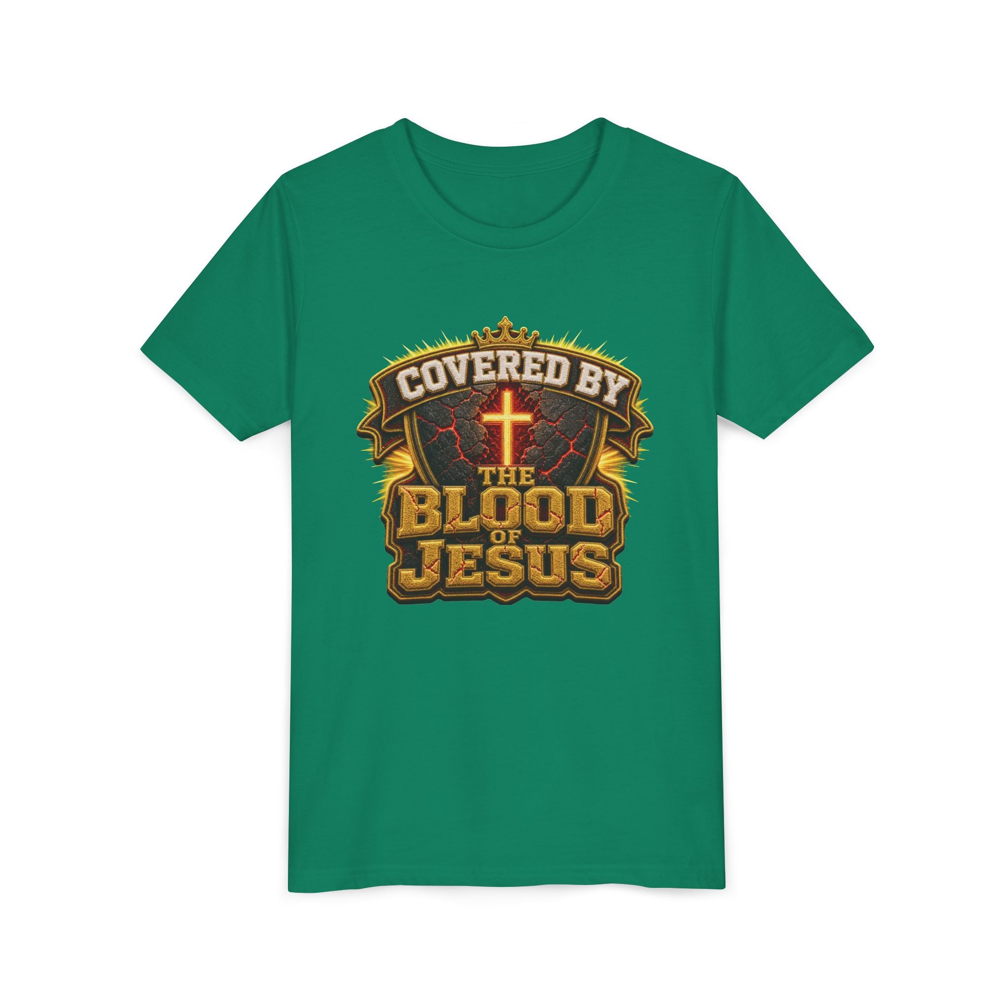Walk By Faith ✝️ — Covered By The Blood Of Jesus | Unisex Youth Tee