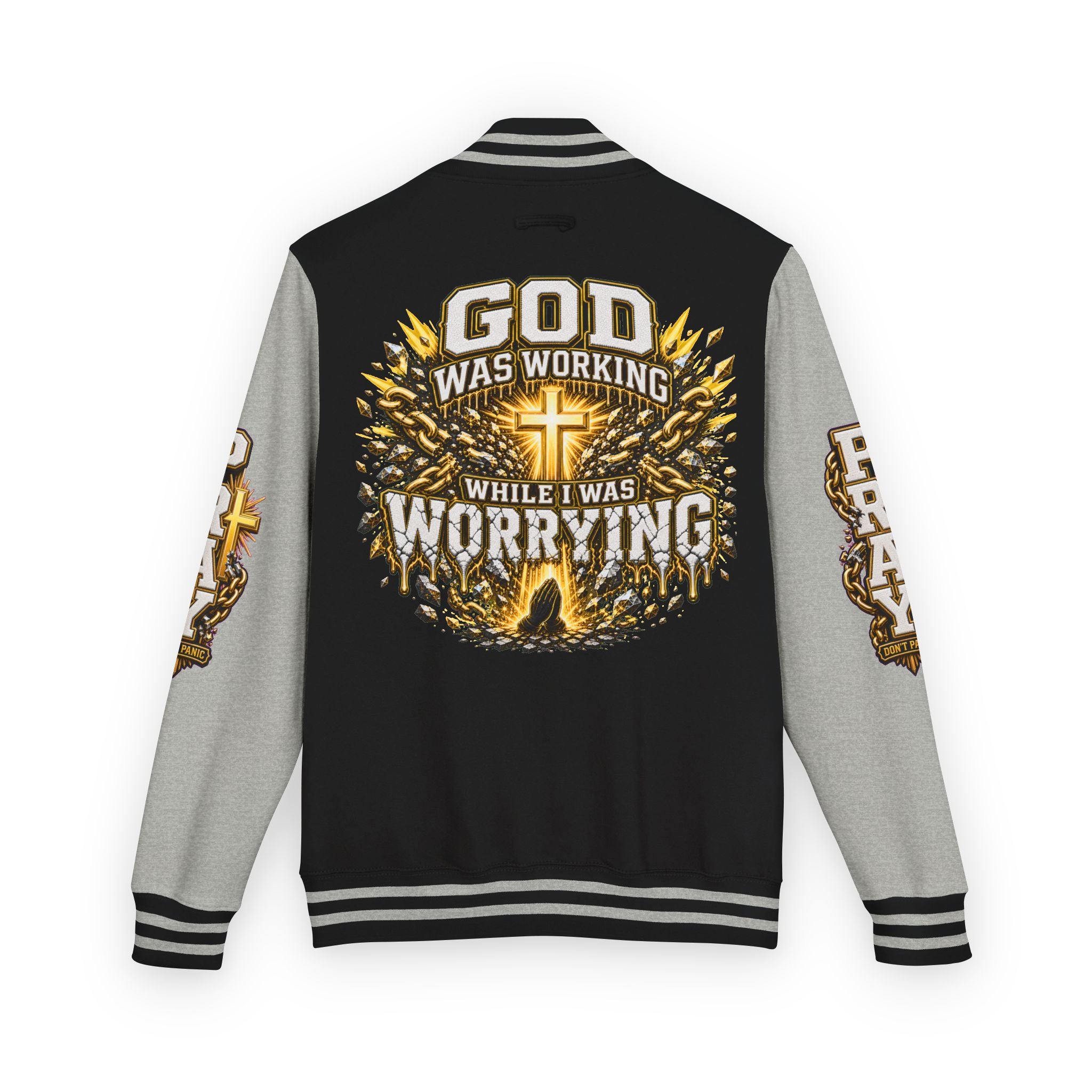 Walk By Faith Unisex Letterman ✝️ — God Was Working While I Was Worrying