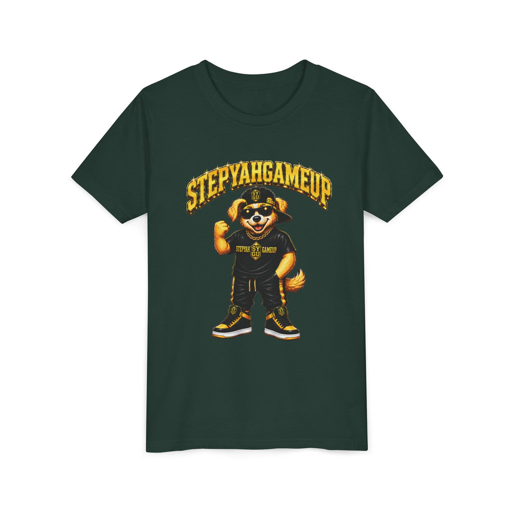 StepYahGameUp — SYGU Dog | Gold Edition | Unisex Youth Tee