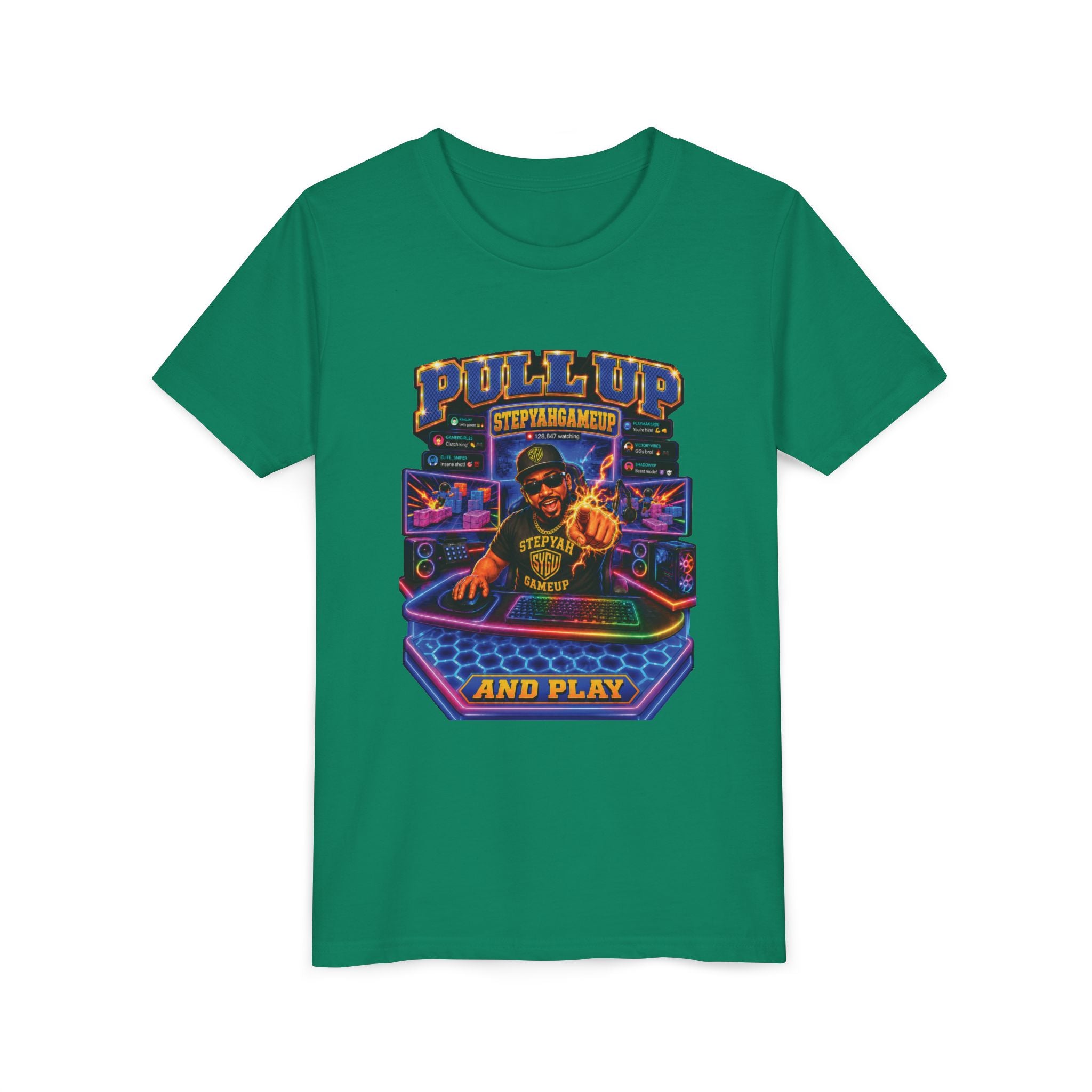 StepYahGameUp — Pull Up and Play | Youth Tee