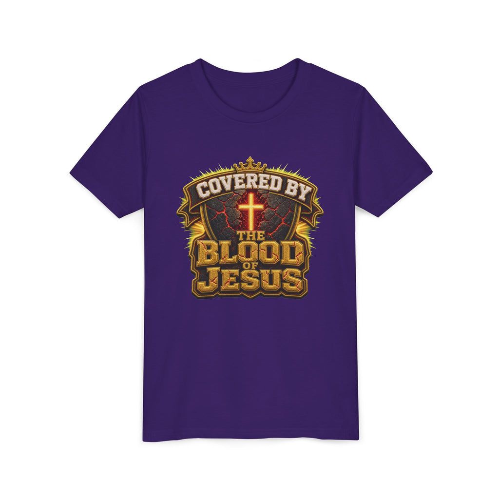 Walk By Faith ✝️ — Covered By The Blood Of Jesus | Unisex Youth Tee