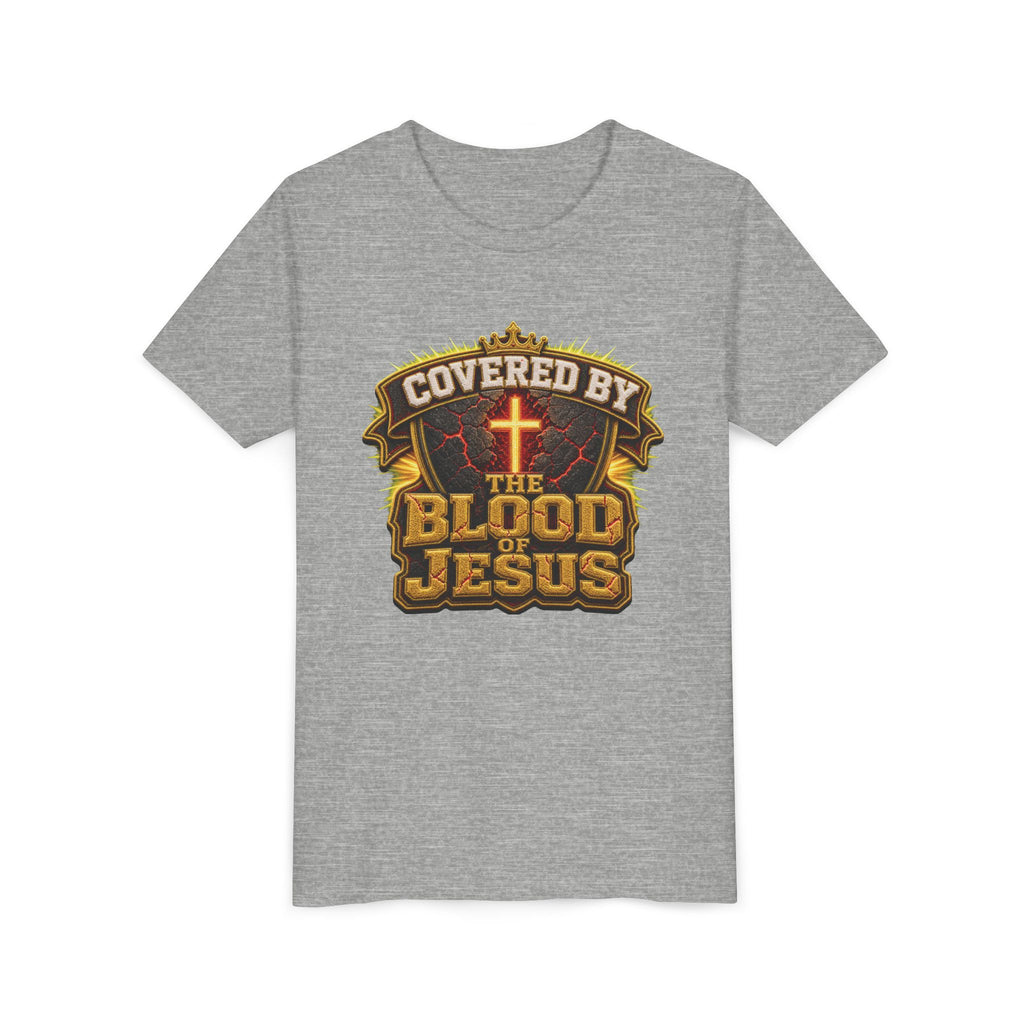 Walk By Faith ✝️ — Covered By The Blood Of Jesus | Unisex Youth Tee
