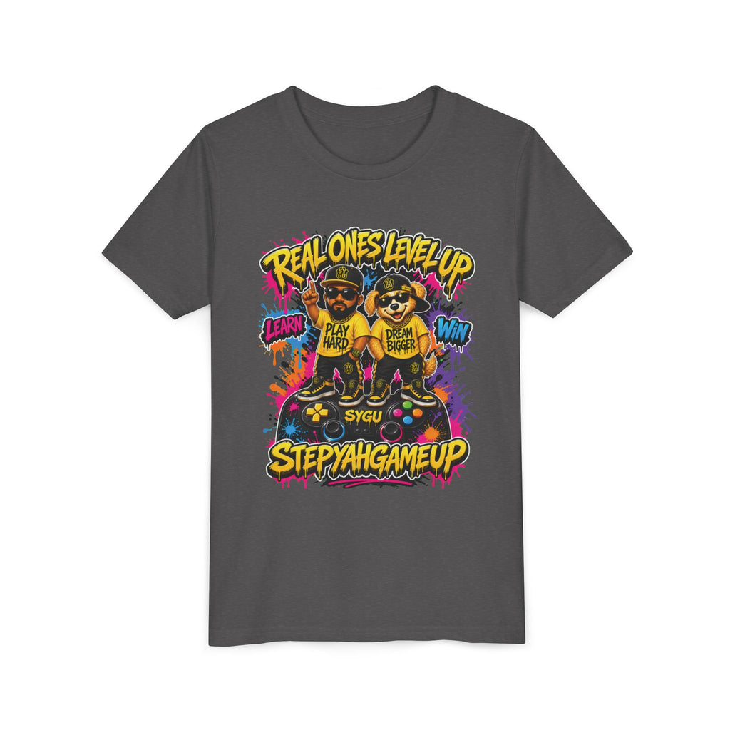 StepYahGameUp — Real Ones Level Up | Unisex Youth Tee