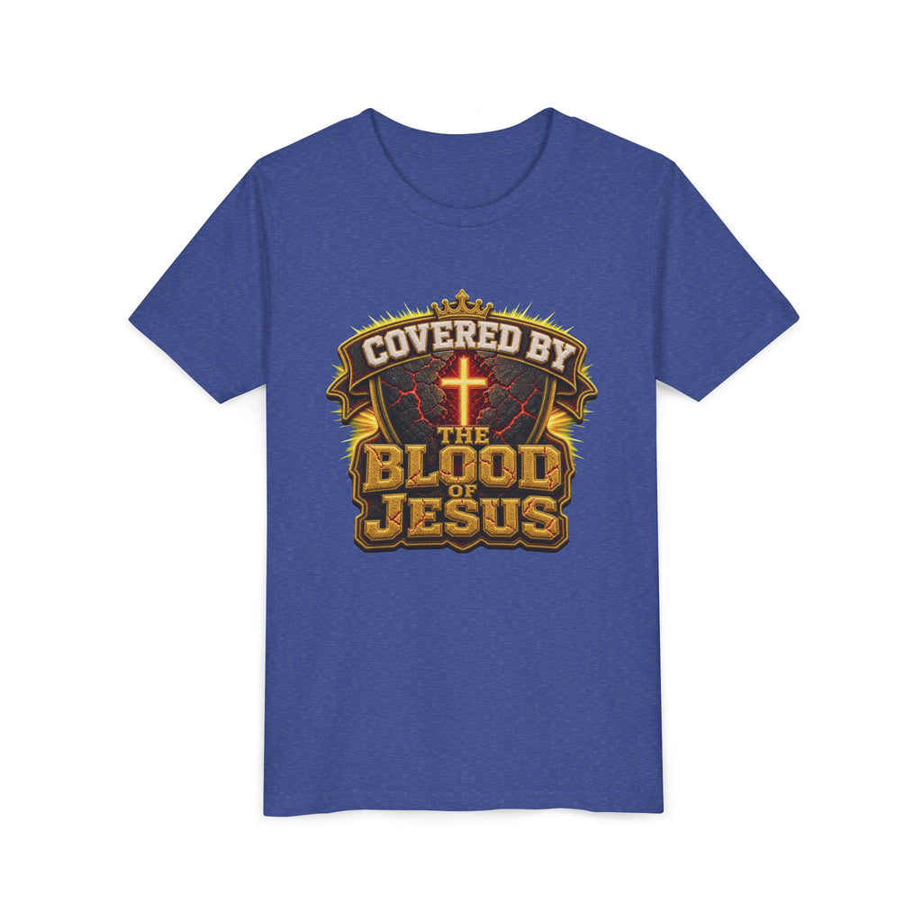 Walk By Faith ✝️ — Covered By The Blood Of Jesus | Unisex Youth Tee