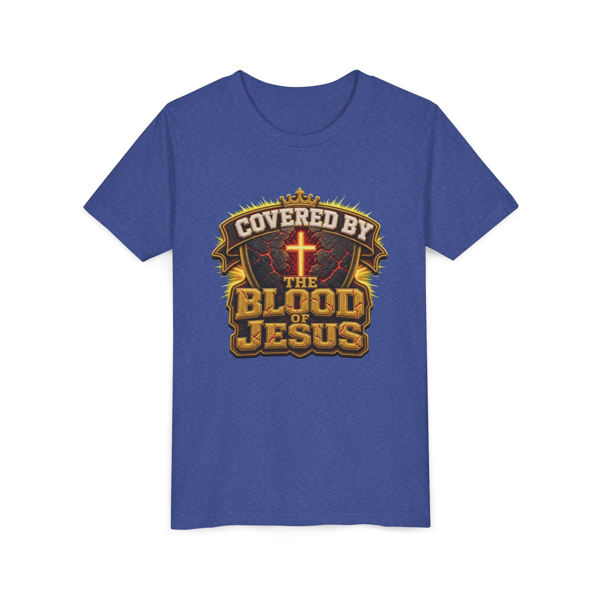 Walk By Faith ✝️ — Covered By The Blood Of Jesus | Unisex Youth Tee