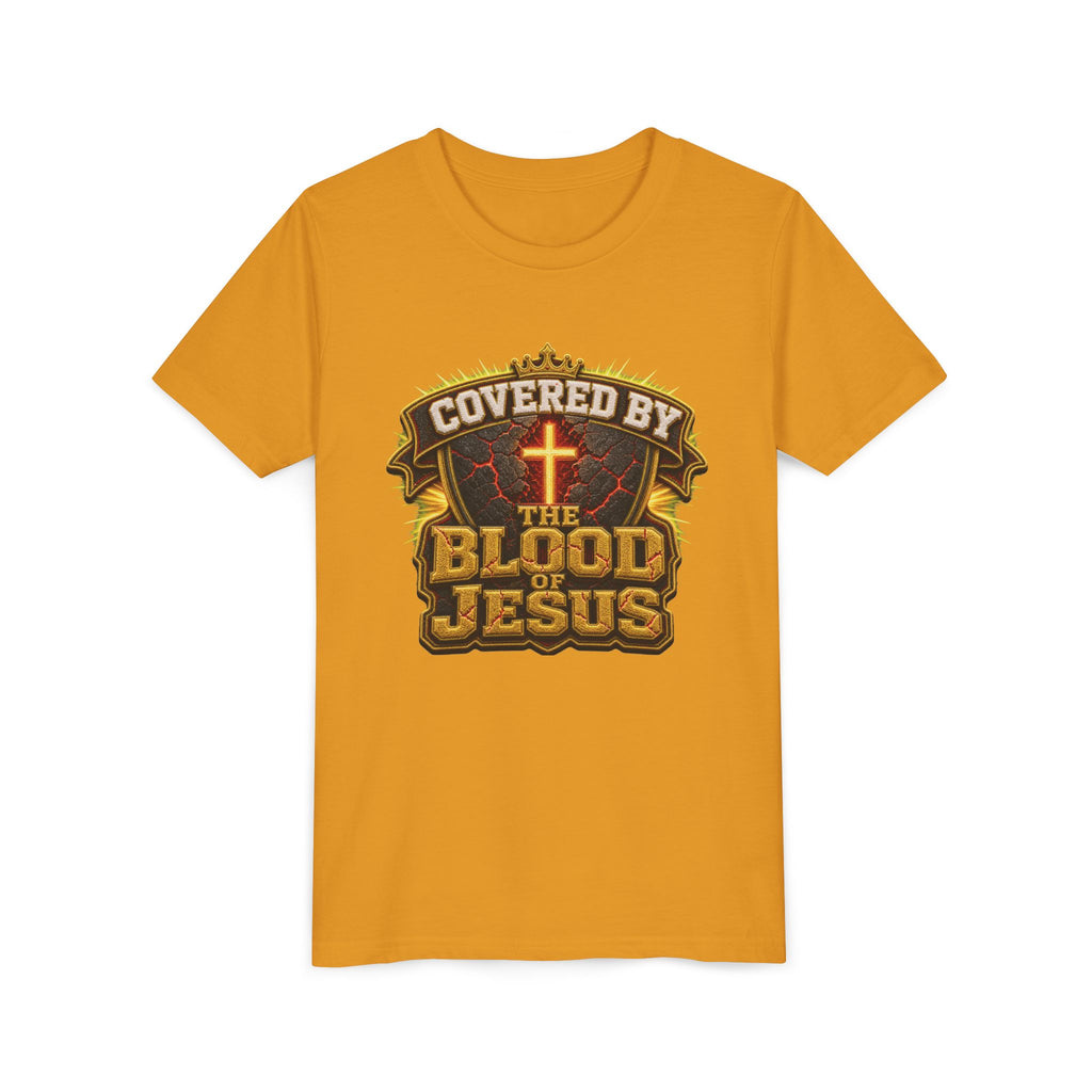 Walk By Faith ✝️ — Covered By The Blood Of Jesus | Unisex Youth Tee