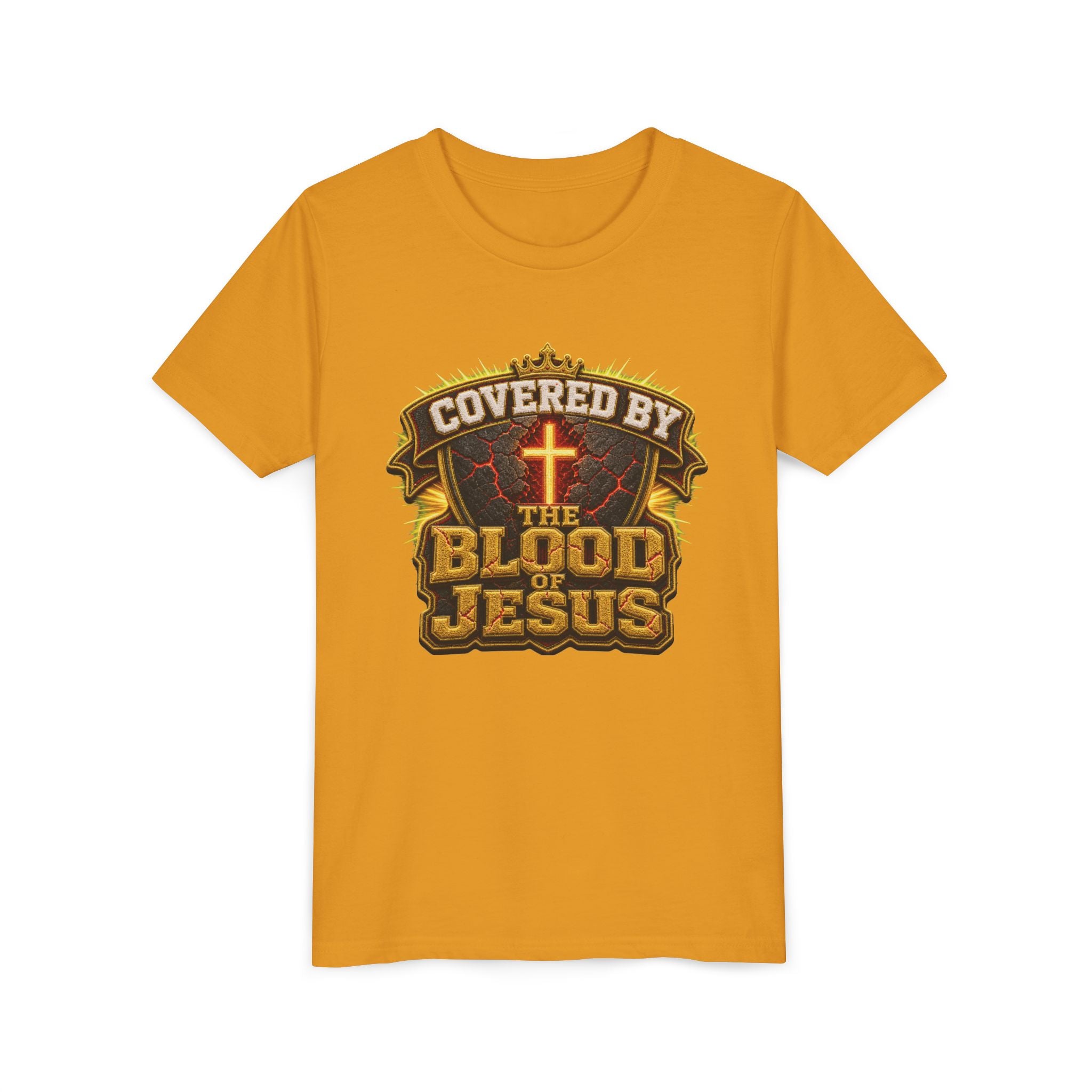 Walk By Faith ✝️ — Covered By The Blood Of Jesus | Unisex Youth Tee